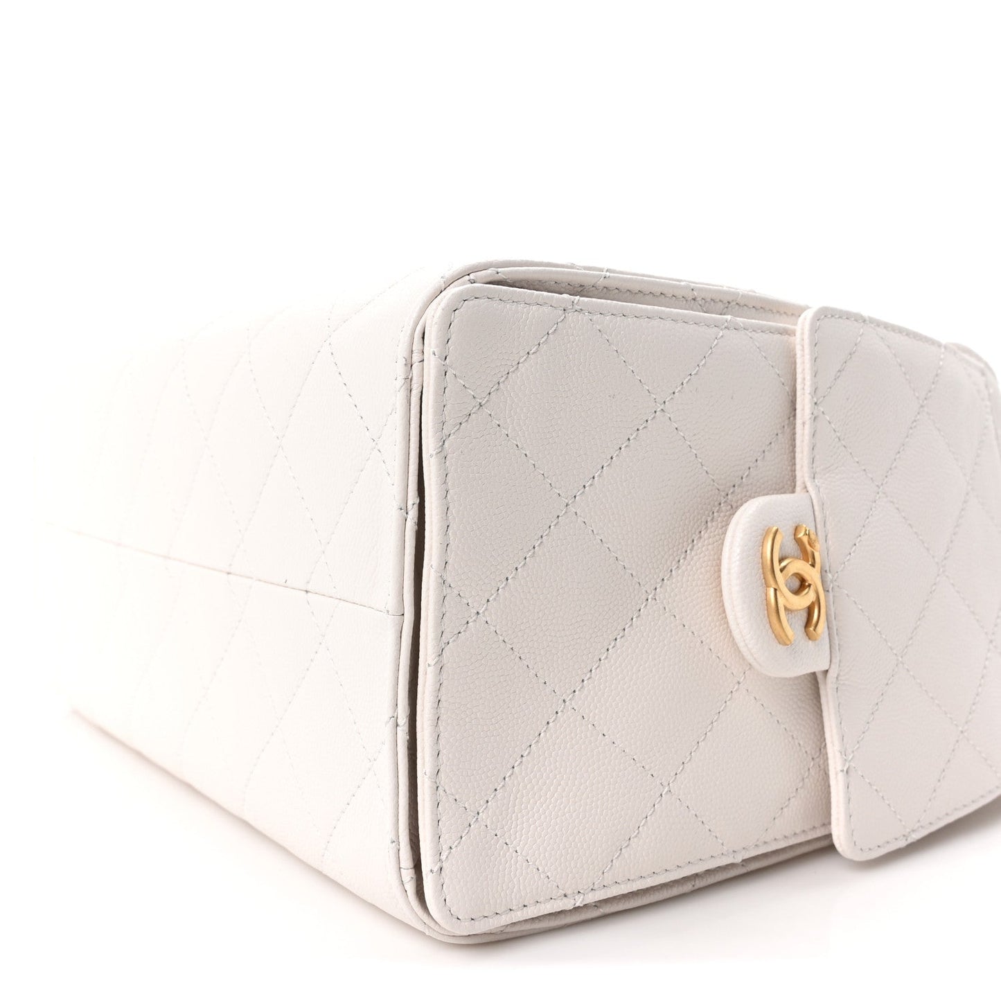 Caviar Quilted Small Chanel 25 Handbag White