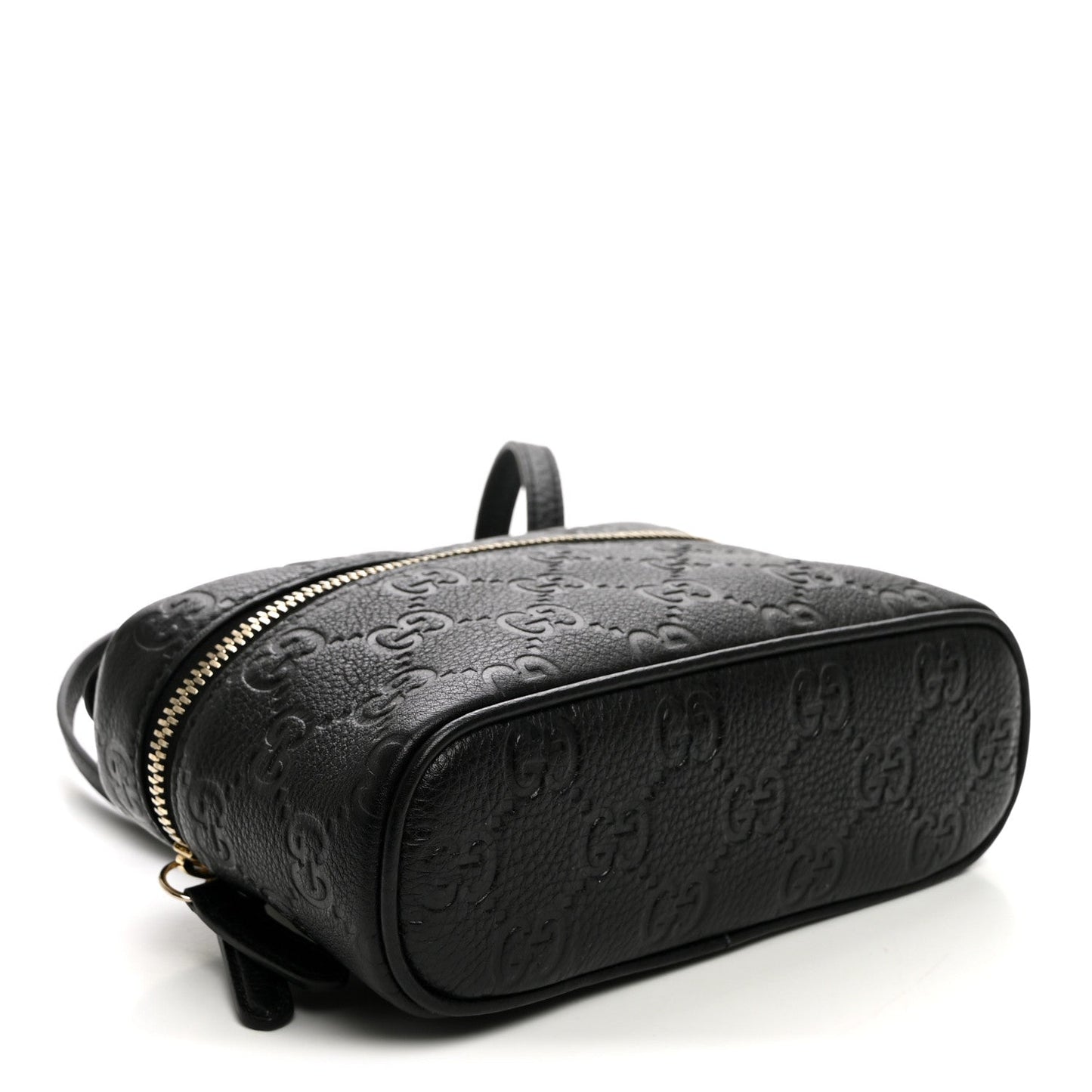 GG Calfskin Embossed Emblem Super MIni Crossbody Bag Black
