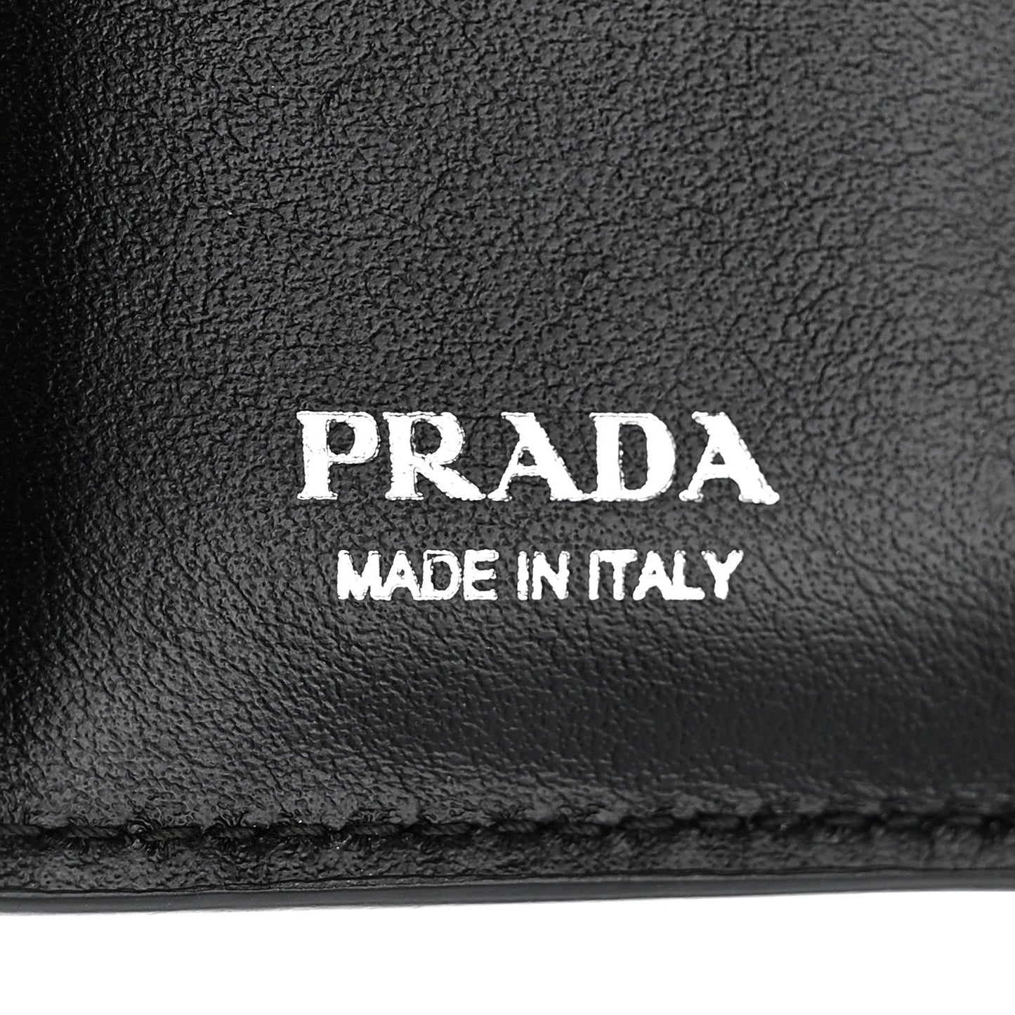 Brushed Calfskin Small Triangle Bi-Fold Wallet Black