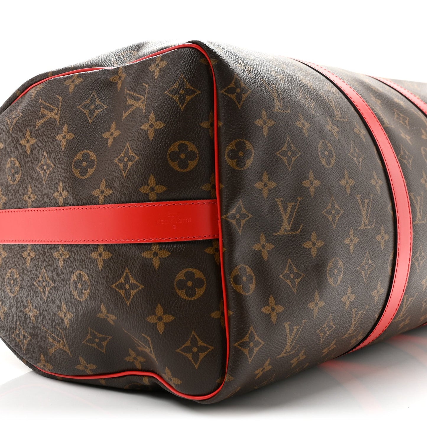 Calfskin Monogram Keepall Bandouliere 50 Coquelicot