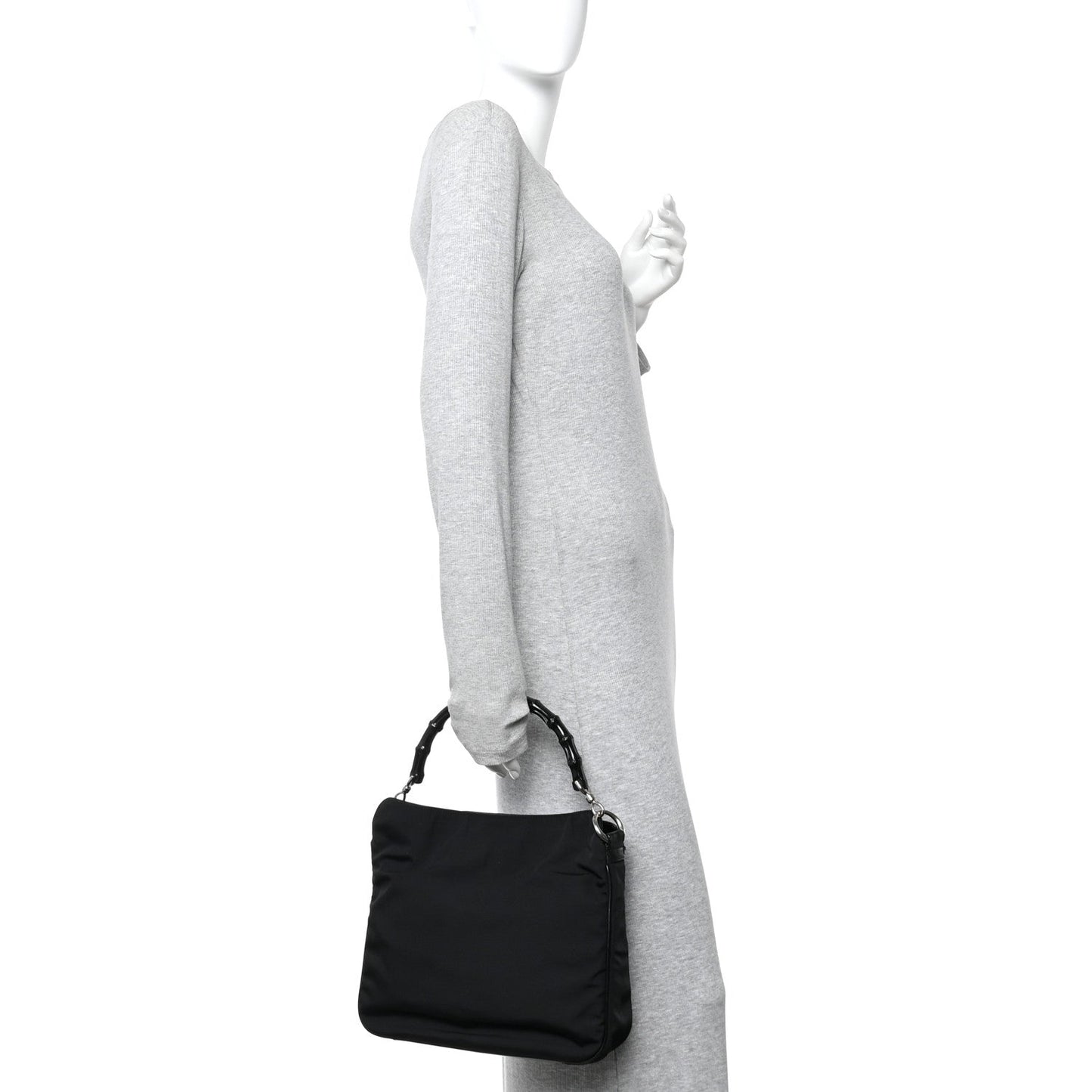 Nylon Bamboo Hobo Black