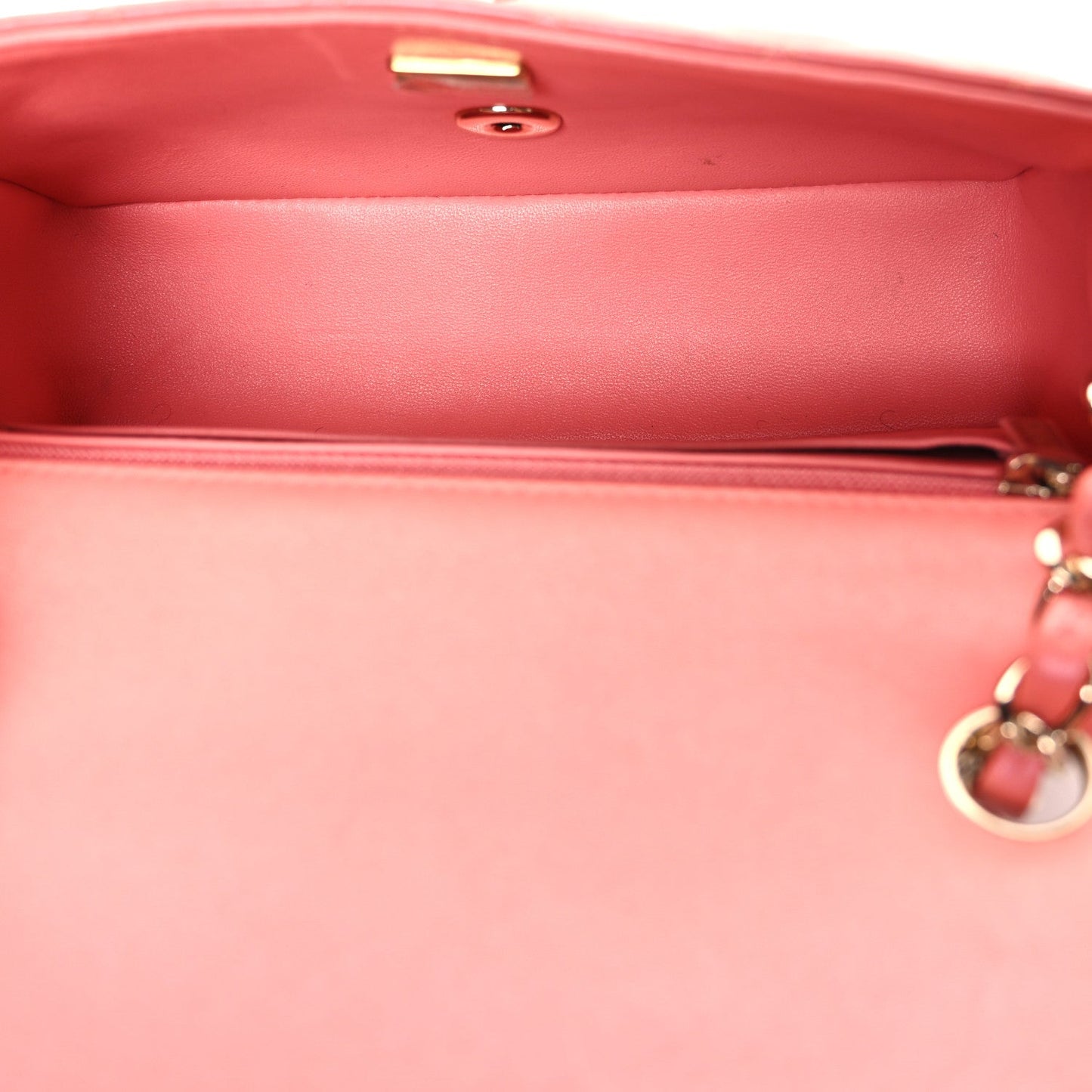 Iridescent Lambskin Quilted Mini Rectangular Flap Pink