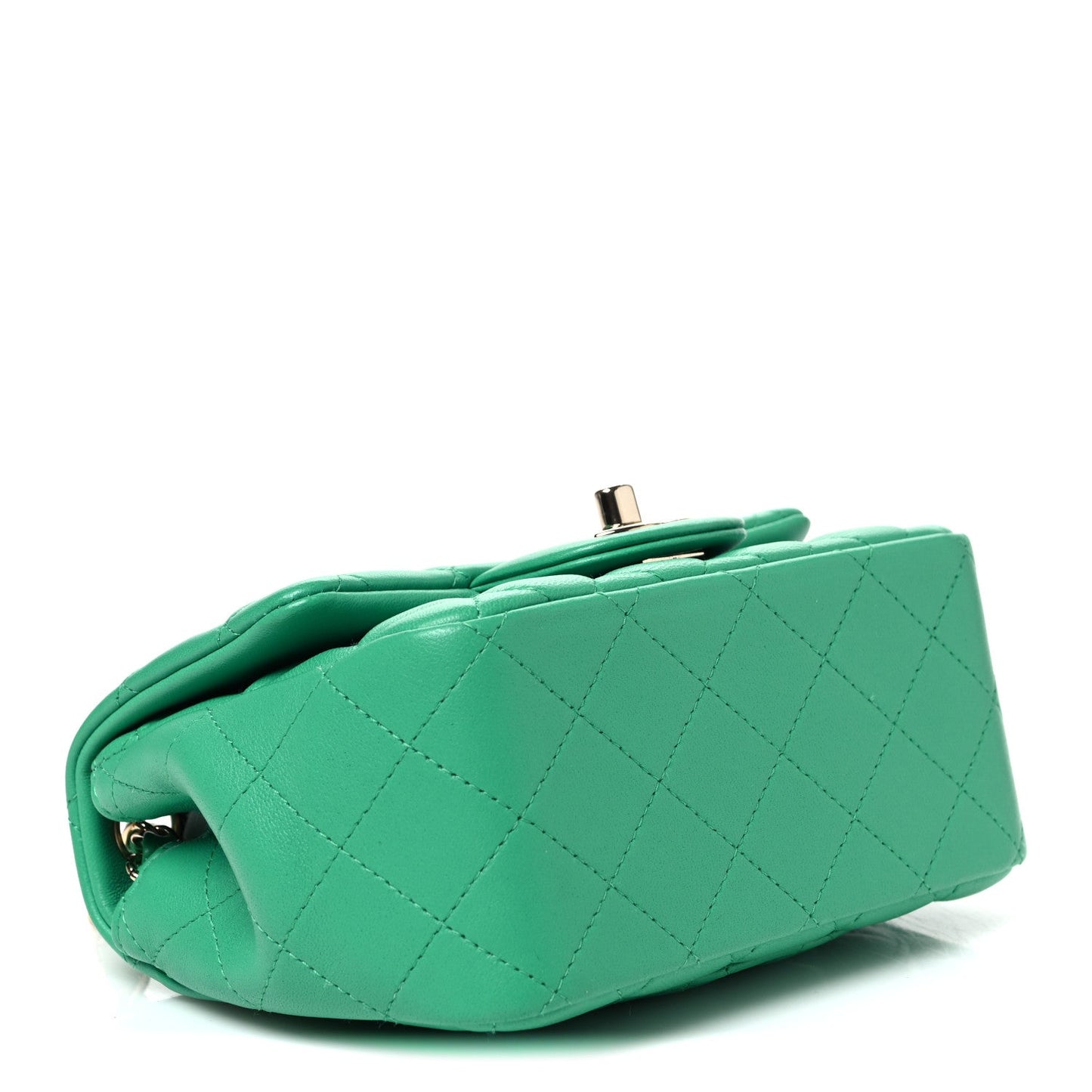 Lambskin Quilted Mini Square Flap Green