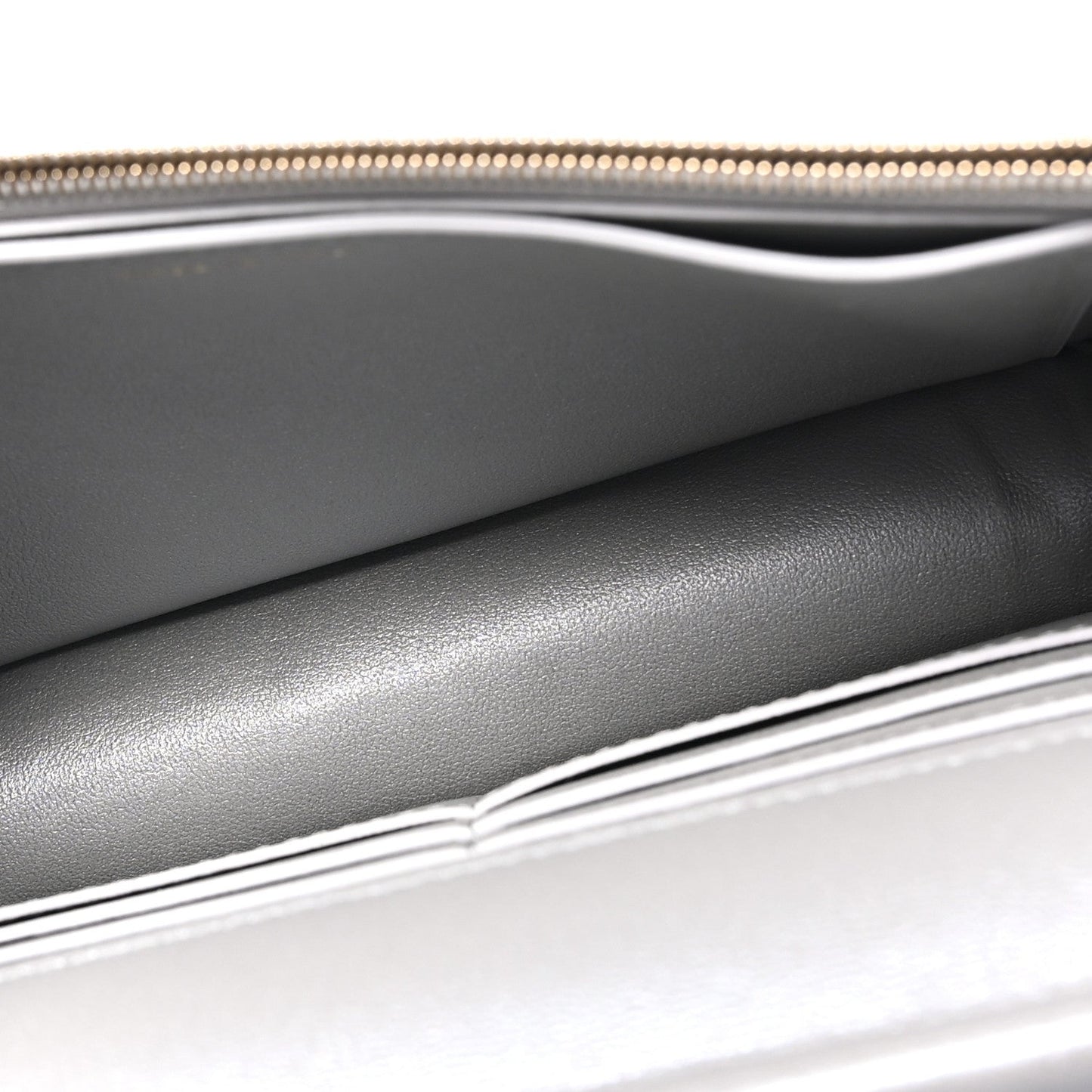 Calfskin Lizard Embossed Wallet on Chain WOC Silver