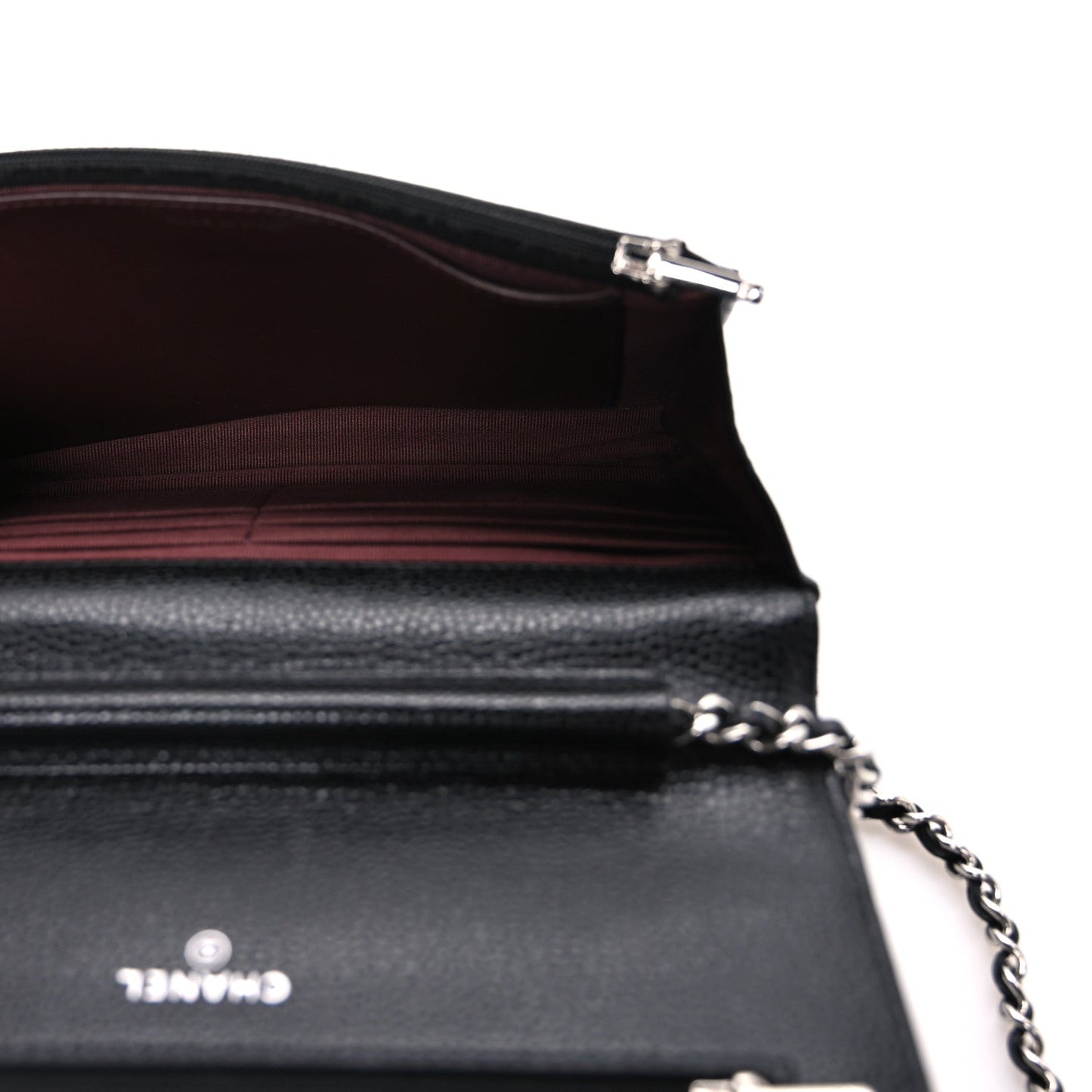 Caviar Quilted Wallet on Chain WOC Black