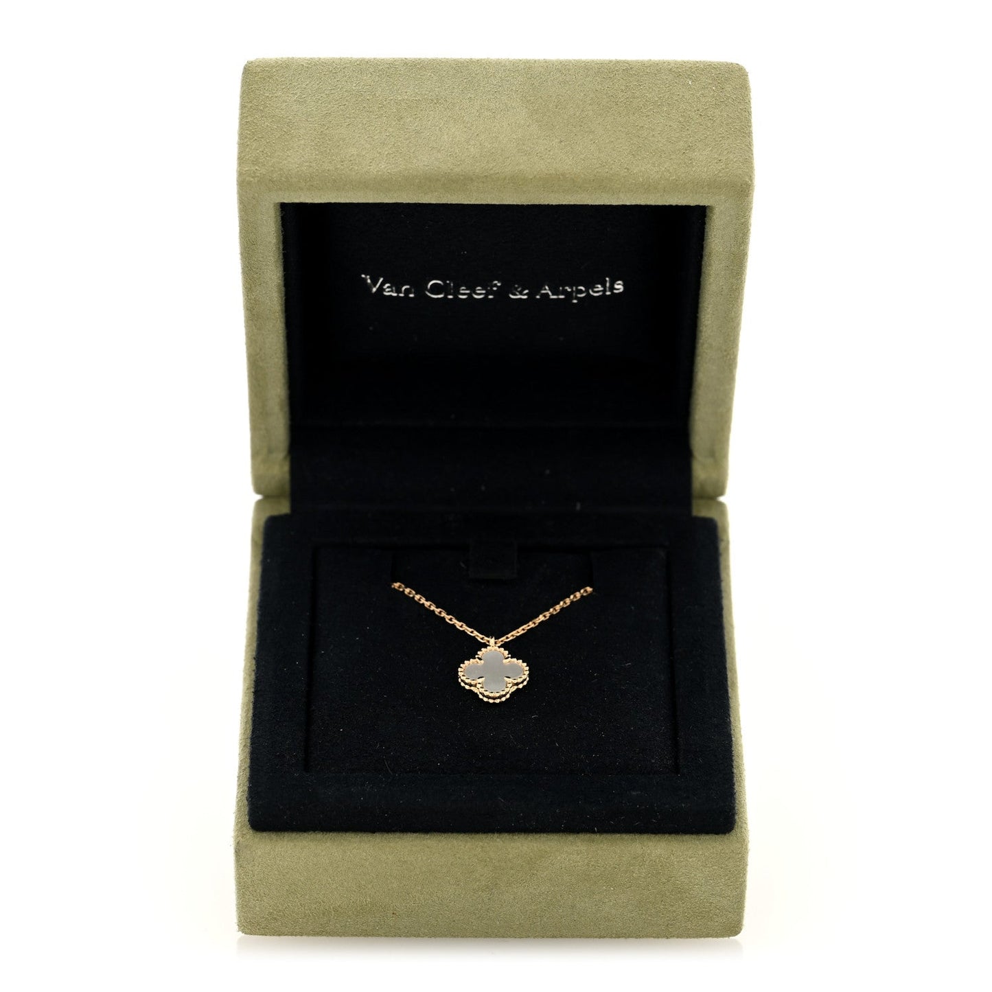 18K Yellow Gold Mother of Pearl Sweet Alhambra Pendant Necklace