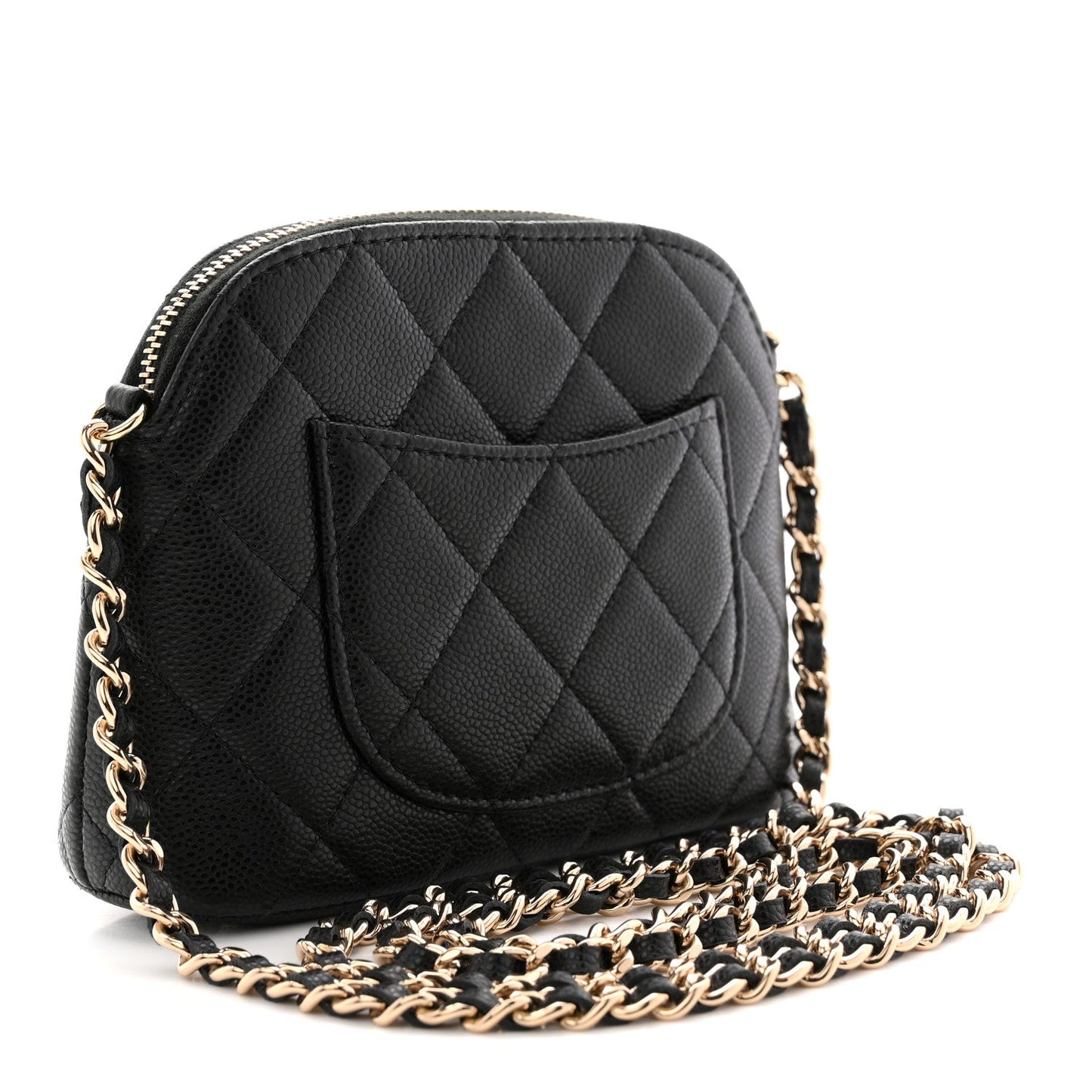 Caviar Quilted Mini Classic Clutch With Chain Black