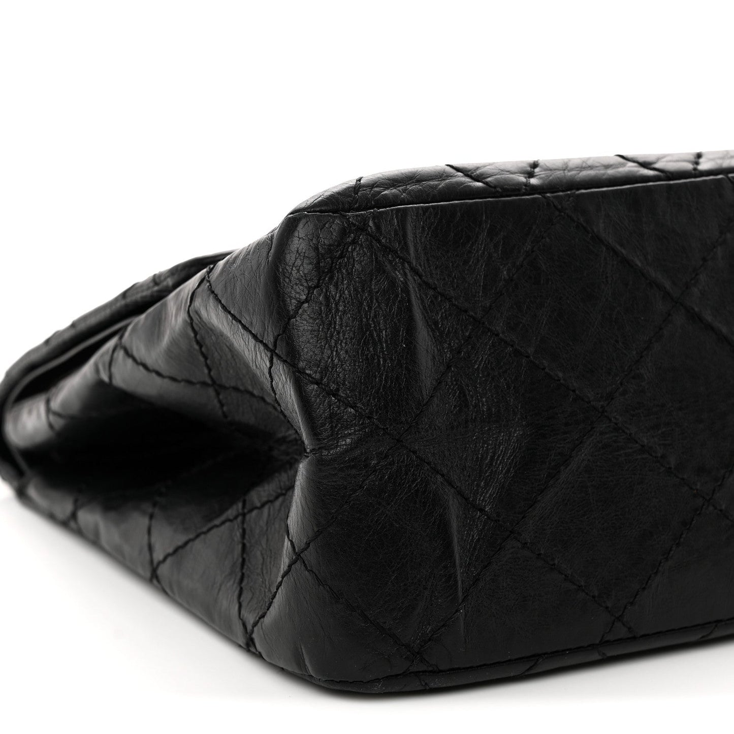 Aged Calfskin Quilted 2.55 Reissue 227 Flap Black