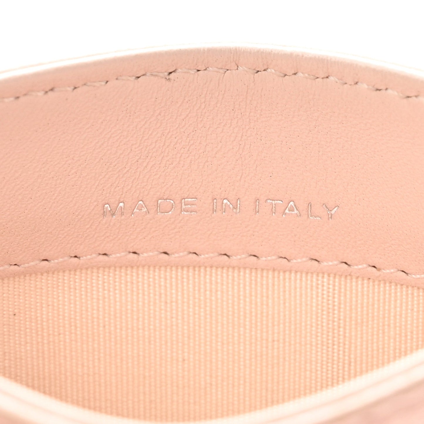 Iridescent Lambskin Camellia Embossed Card Holder Light Pink