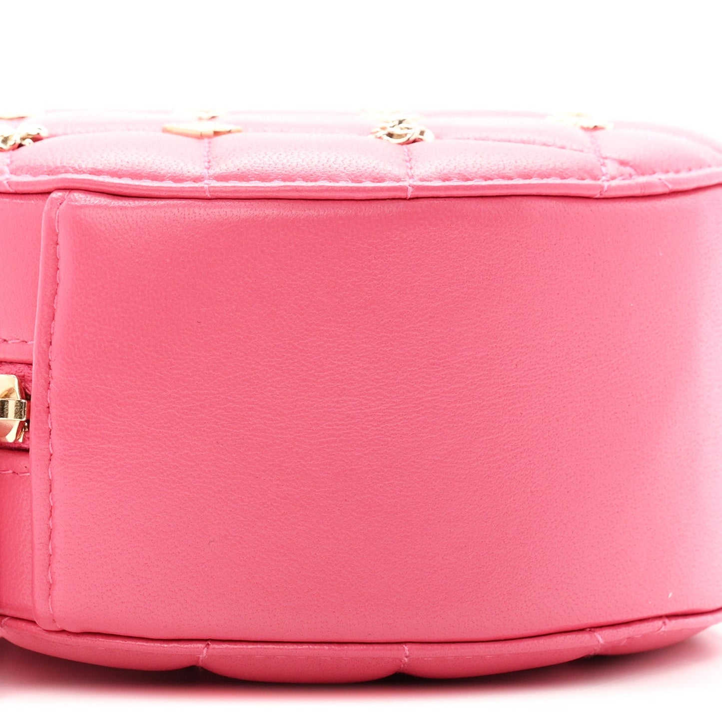 Lambskin Quilted All About Chanel Round Clutch With Chain Pink