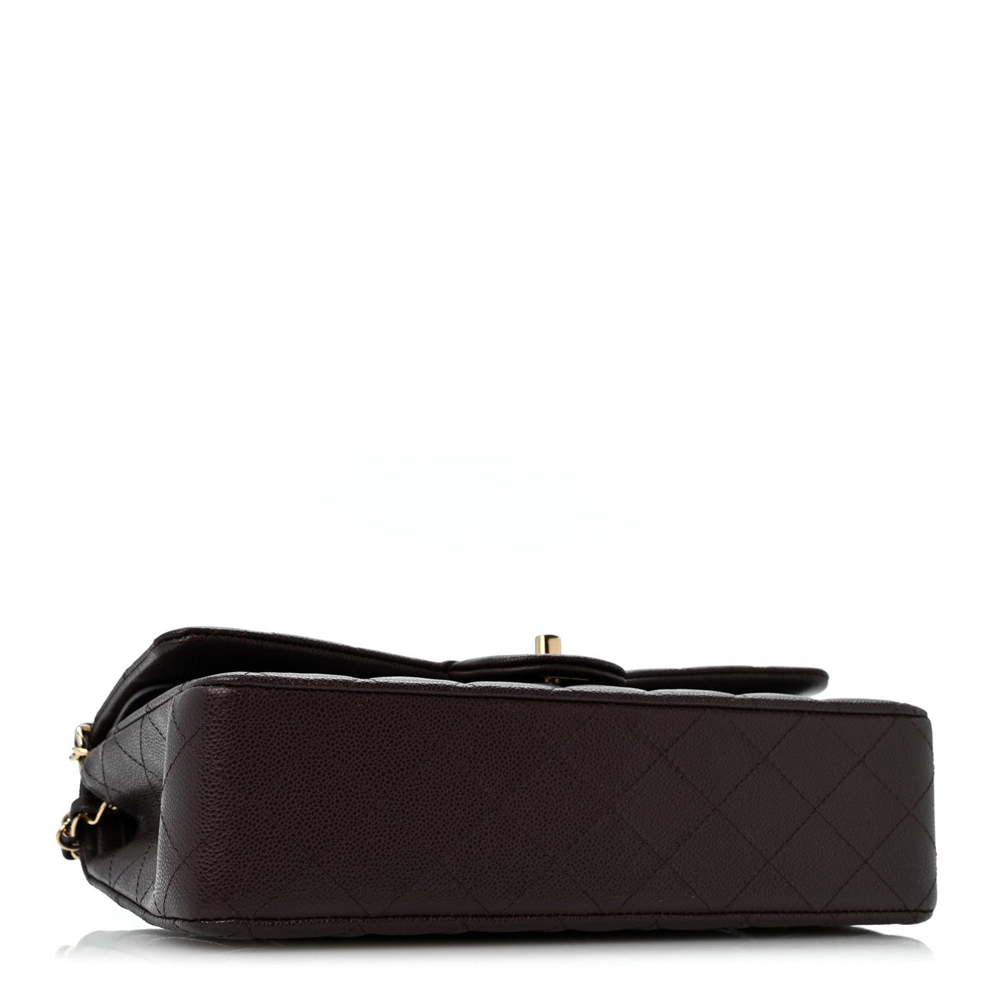 Caviar Quilted Medium Double Flap Dark Brown