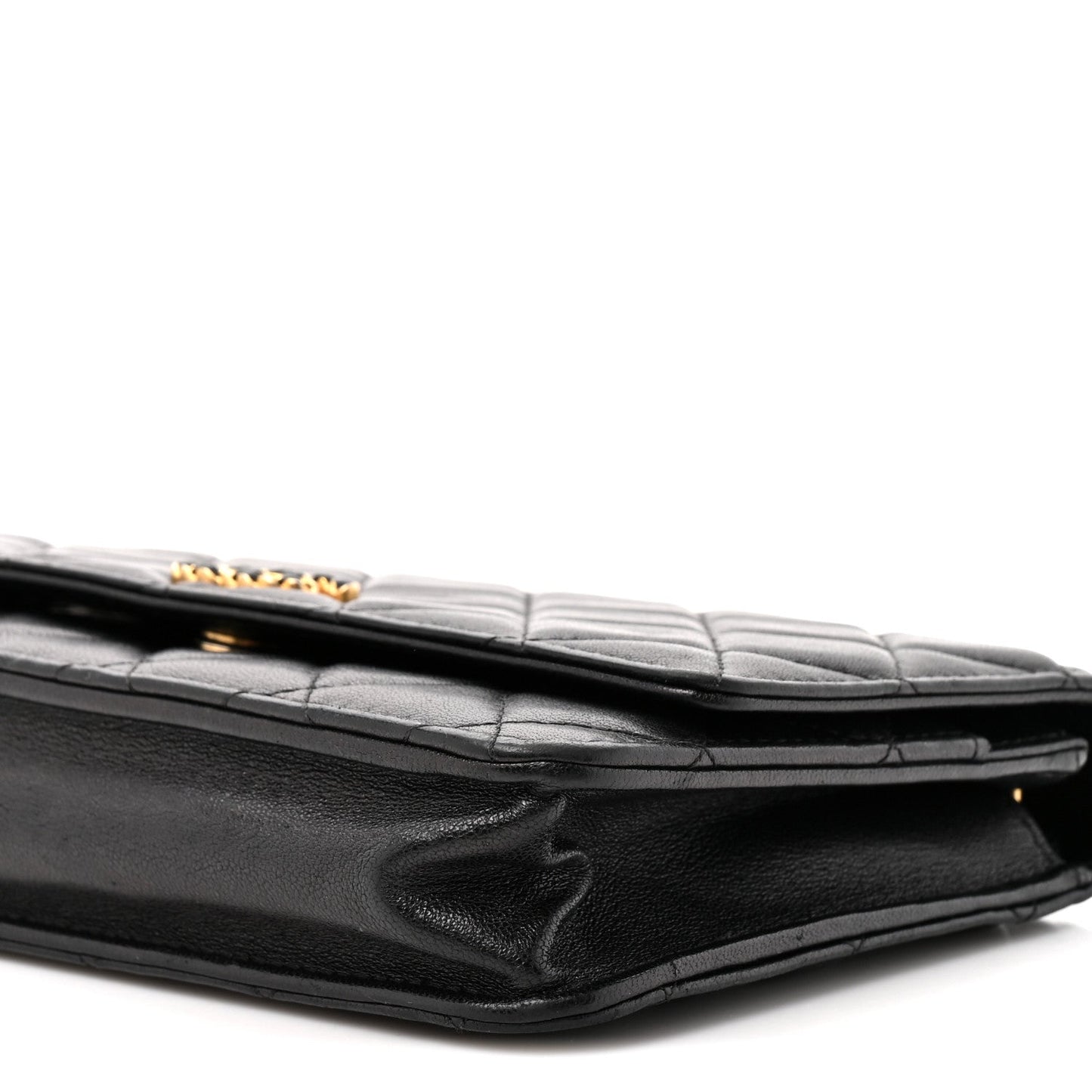 Lambskin Quilted Infinity Wallet On Chain WOC Black