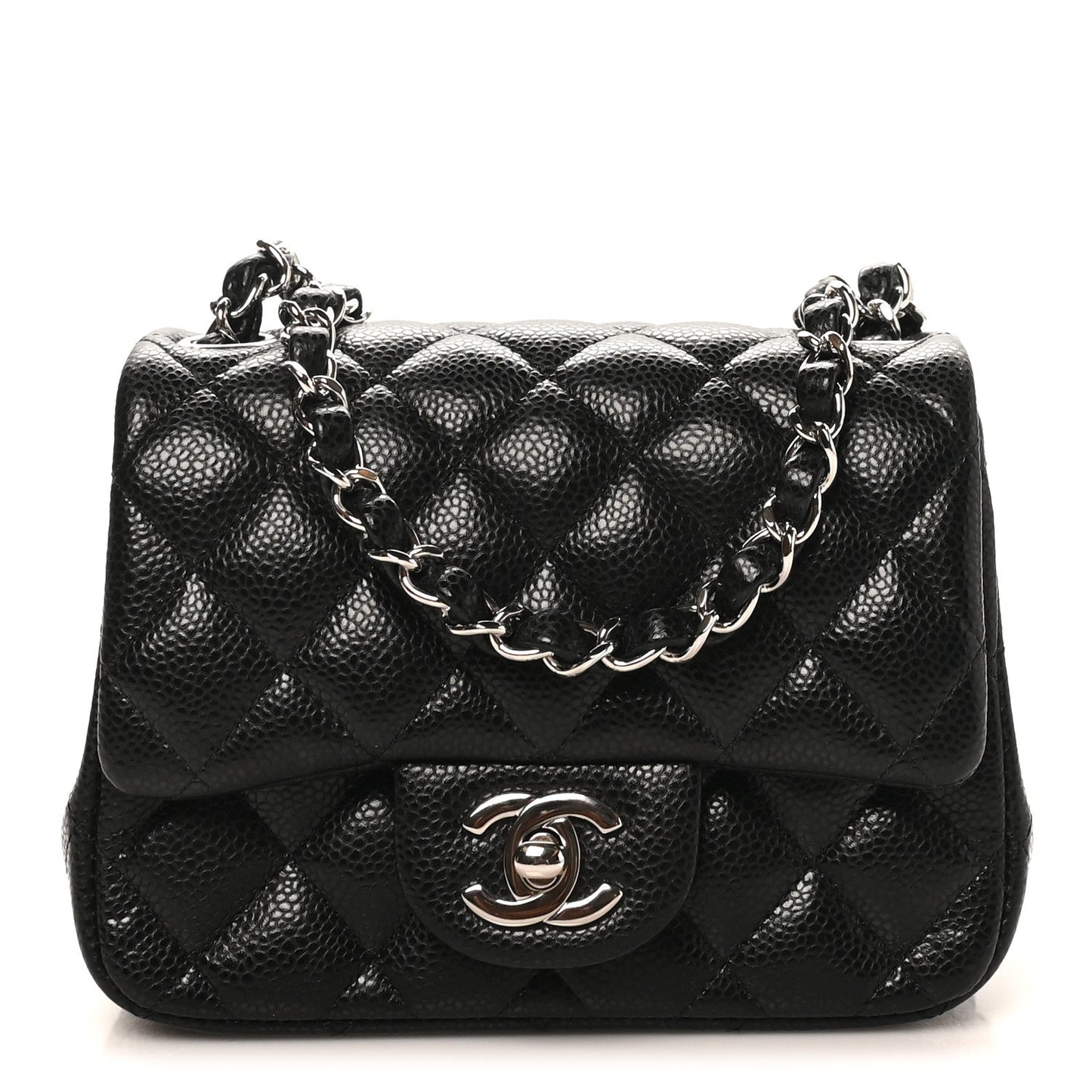 Caviar Quilted Mini Square Flap Black