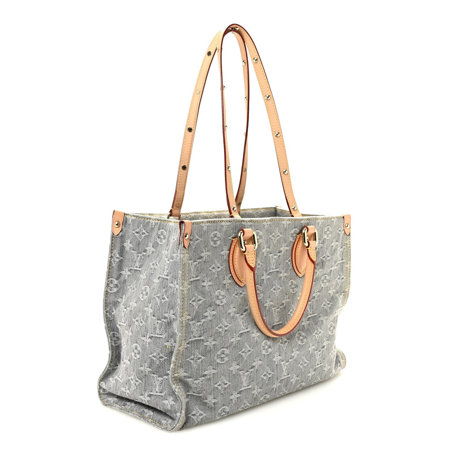 Monogram Denim Onthego MM Washed Gray