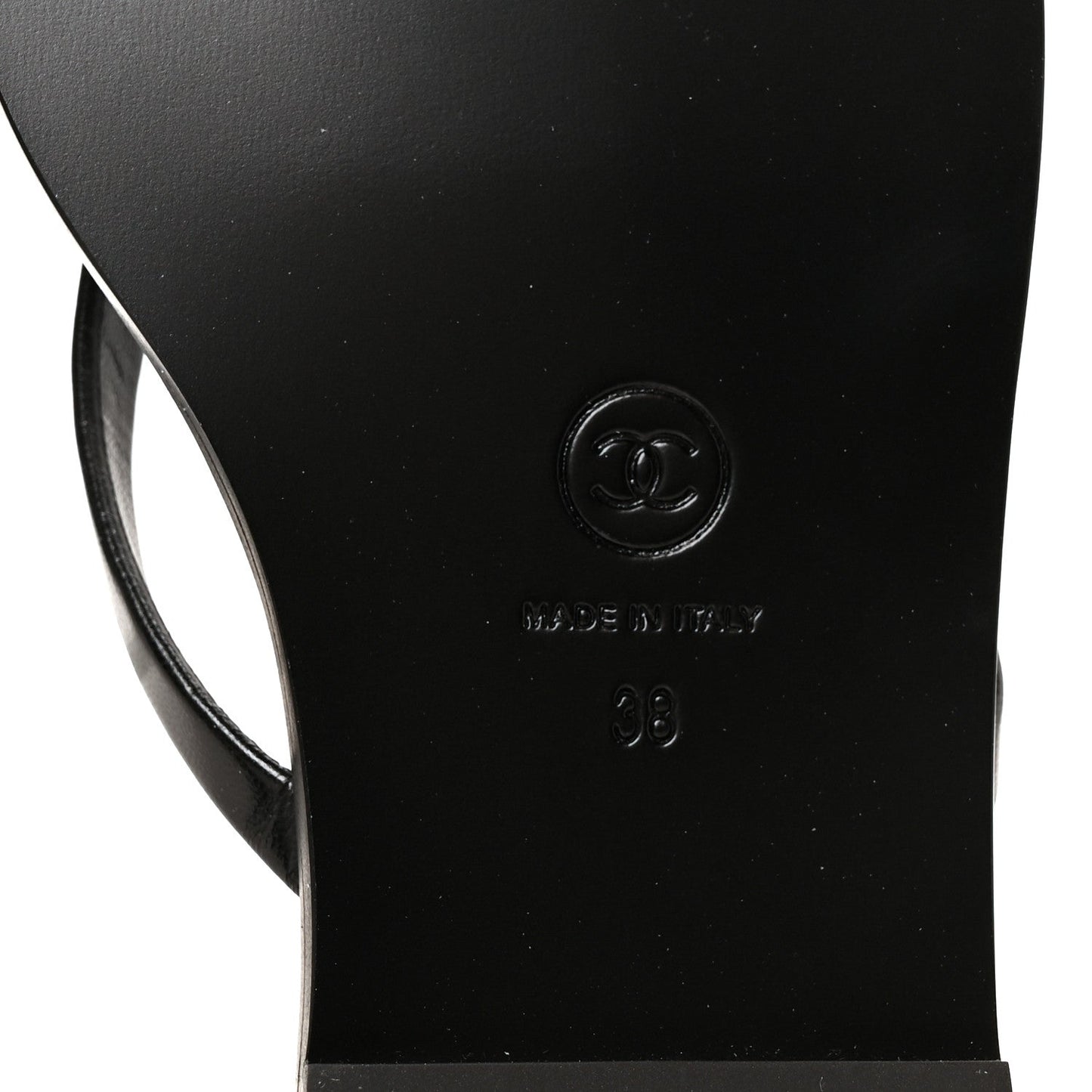 Goatskin CC Times Square Thong Sandals 38 Black