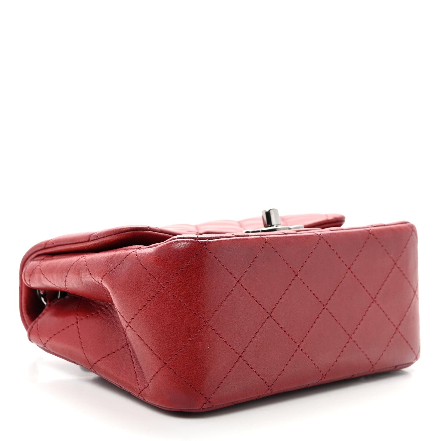 Lambskin Quilted Mini Square Flap Red