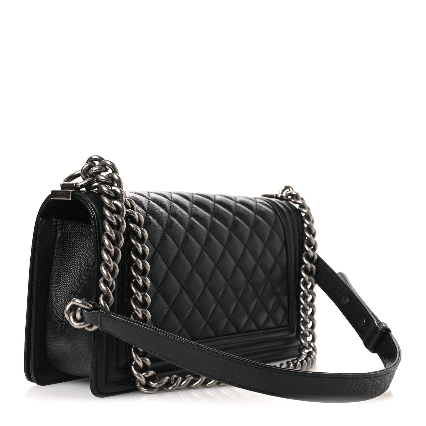 Caviar Quilted Medium Boy Flap Black