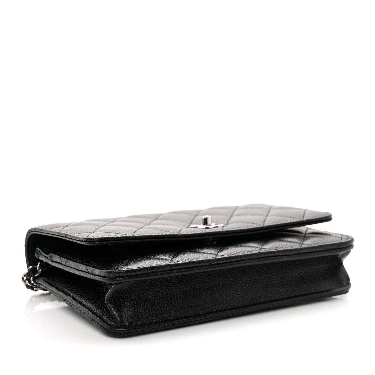 Caviar Quilted CC Turnlock Wallet On Chain WOC Black