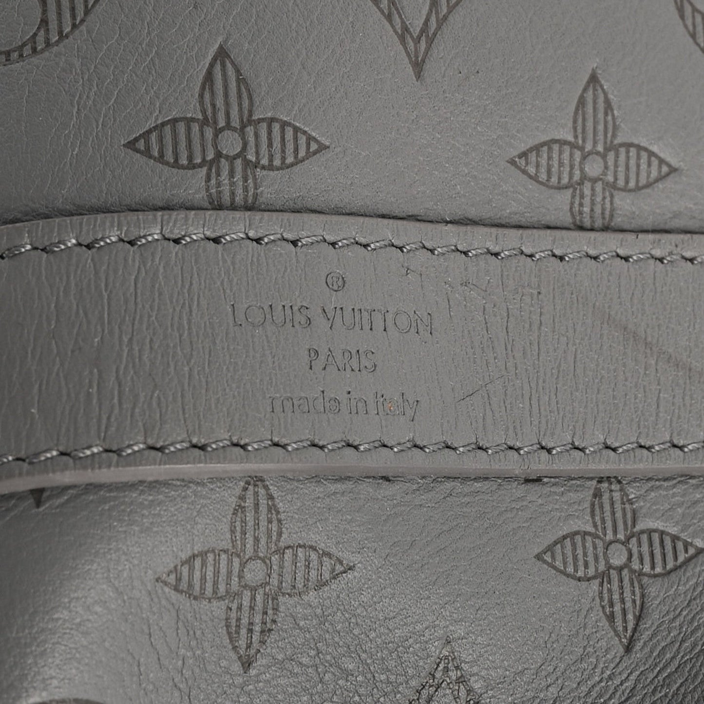 Calfskin Monogram Shadow Keepall Bandouliere 50 Anthracite Gray