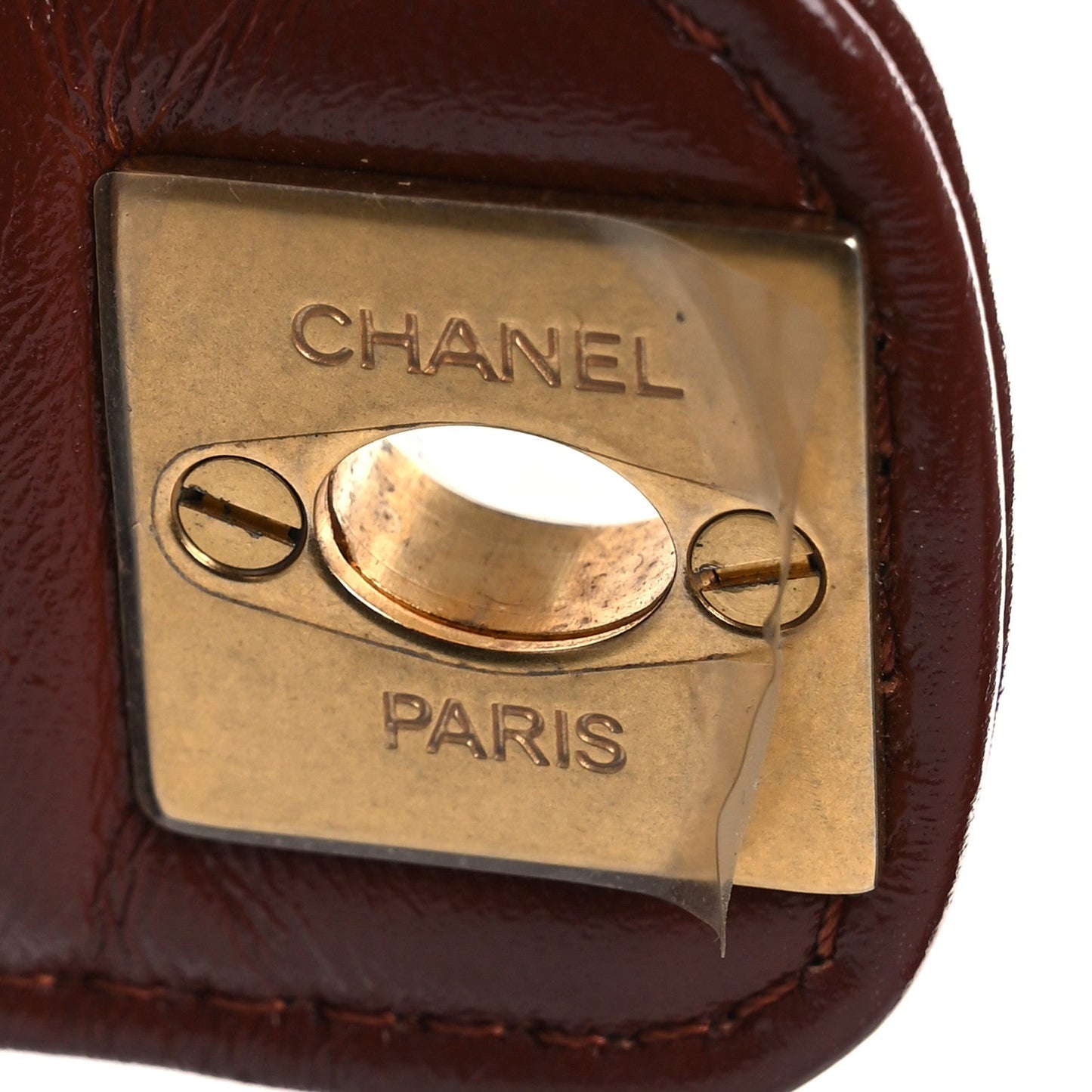 Shiny Lambskin Quilted Mini Cocodoc Top Handle Bag Brown