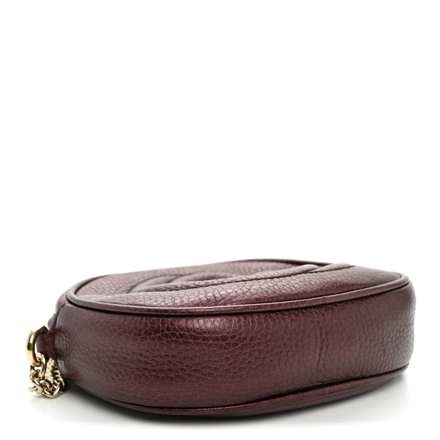 Metallic Pebbled Calfskin Mini Soho Chain Bag Purple