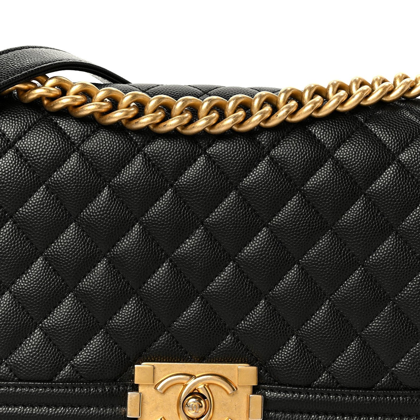 Caviar Quilted Medium Boy Flap Black