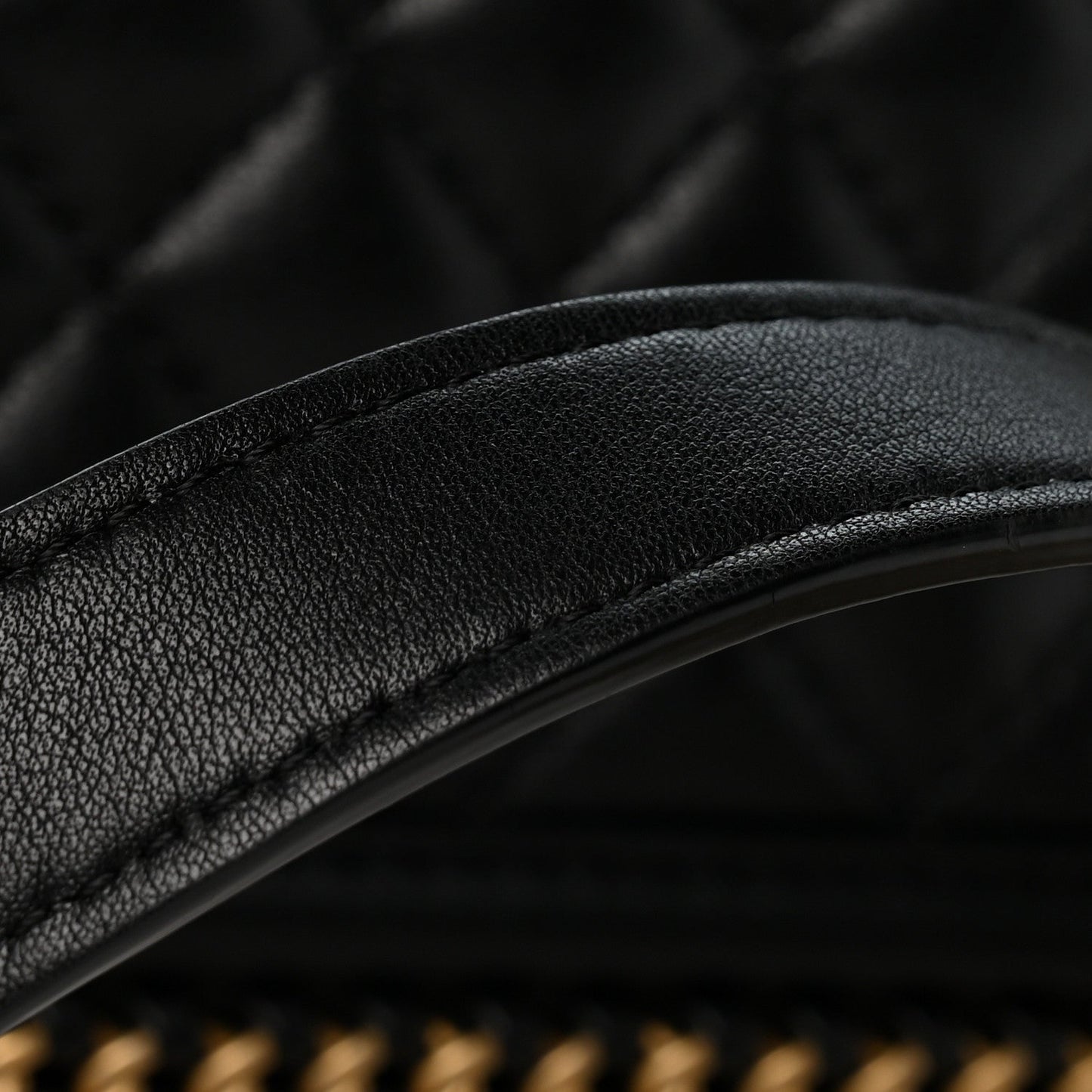 Lambskin Quilted Medium Top Handle Boy Flap Black