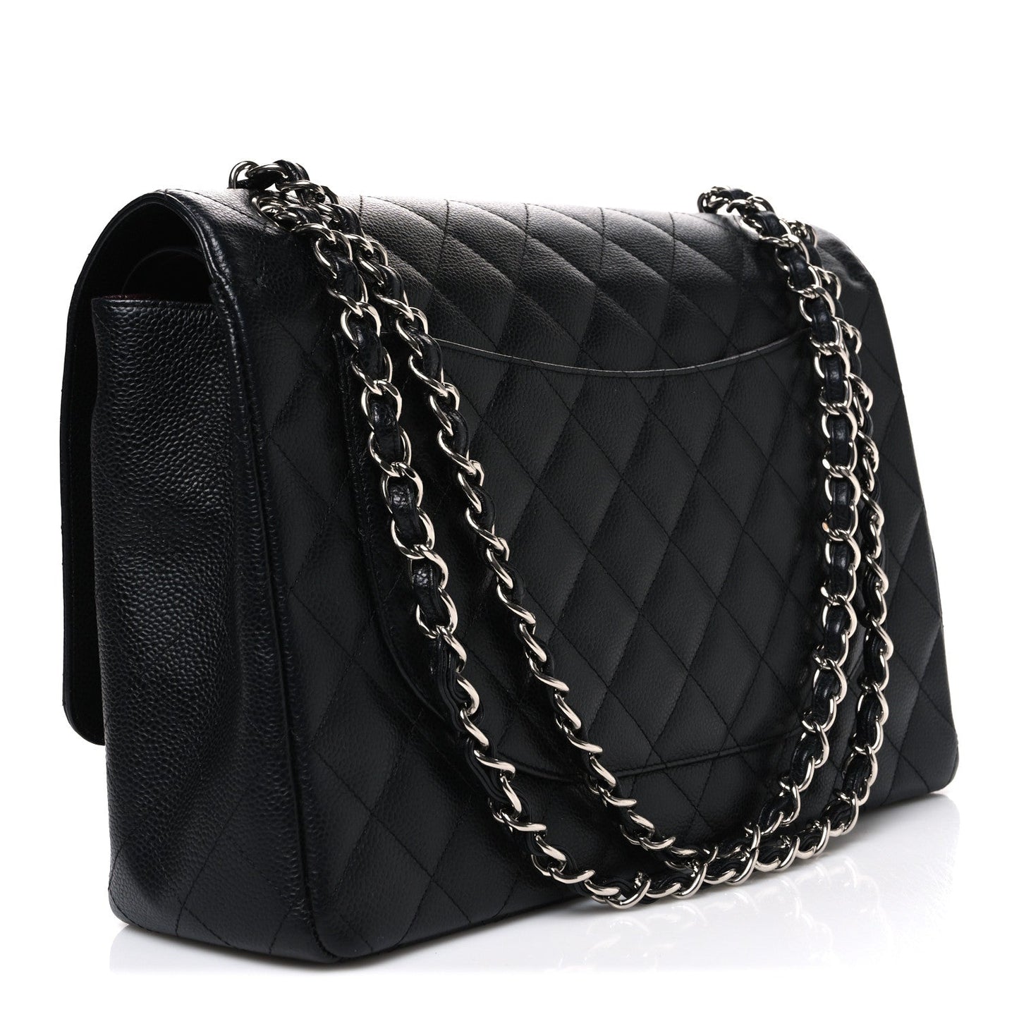 Caviar Quilted Maxi Double Flap Black