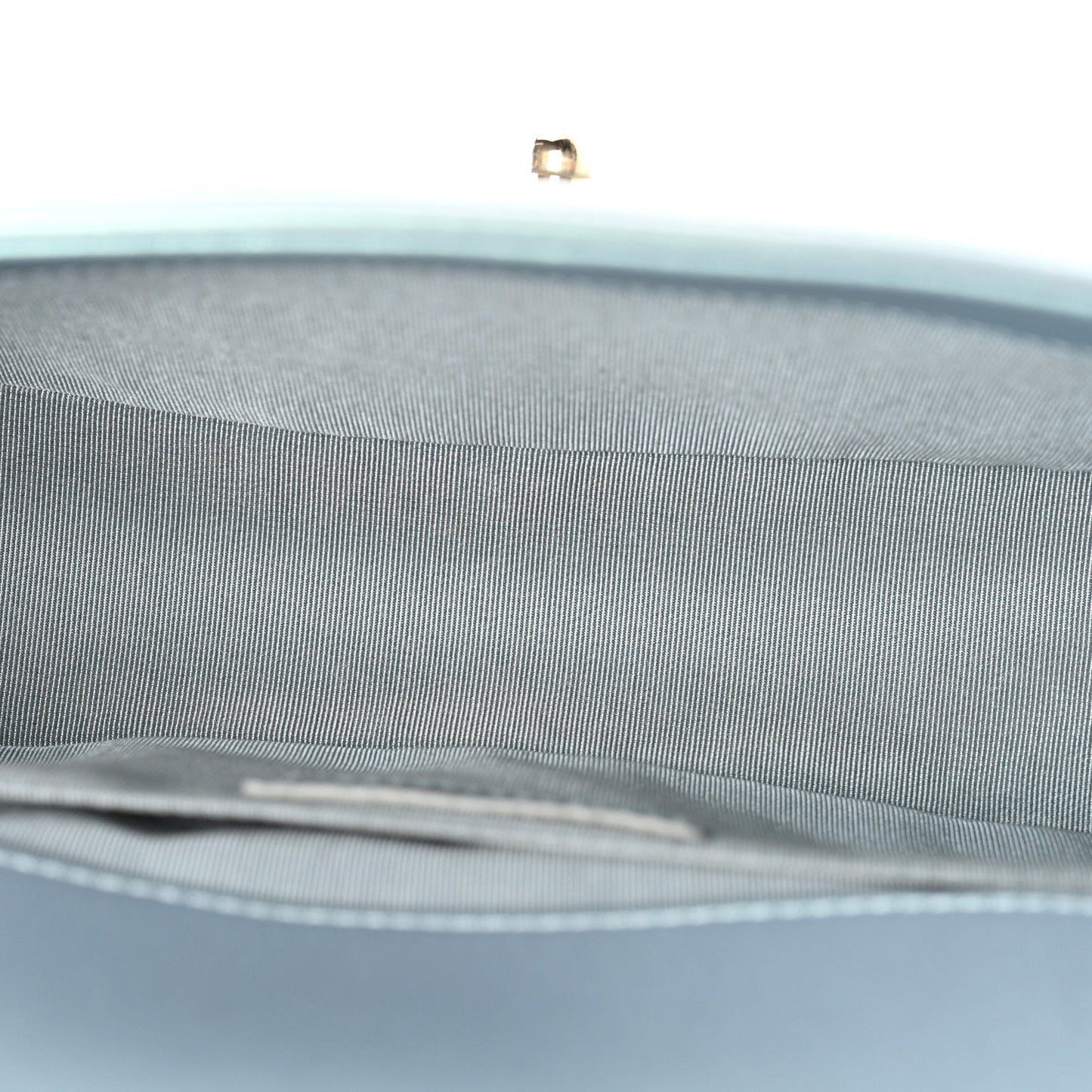 Iridescent Patent Calfskin Quilted Medium Boy Flap Light Blue