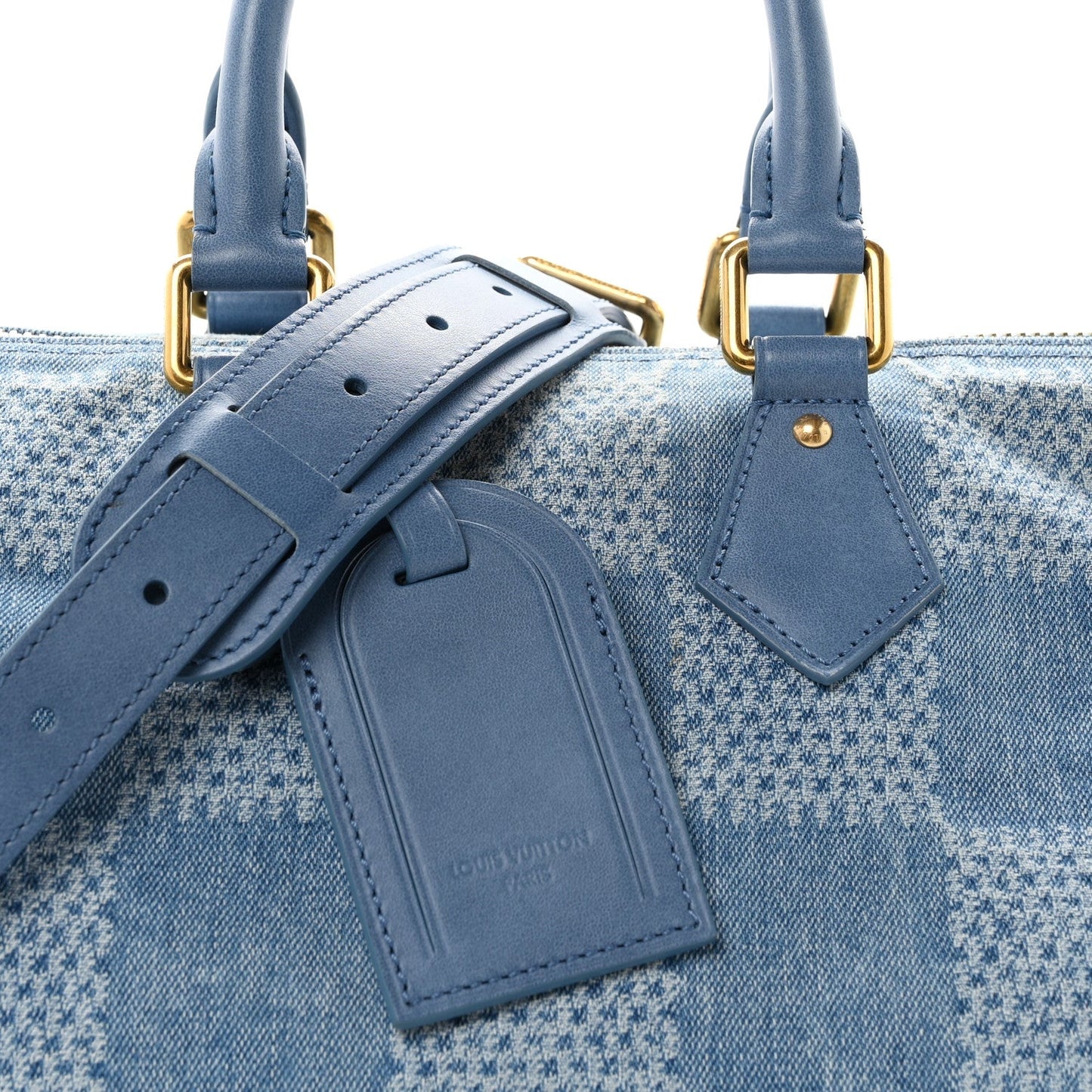 Damier Denim 3D Speedy Bandouliere 30 Denim Blue
