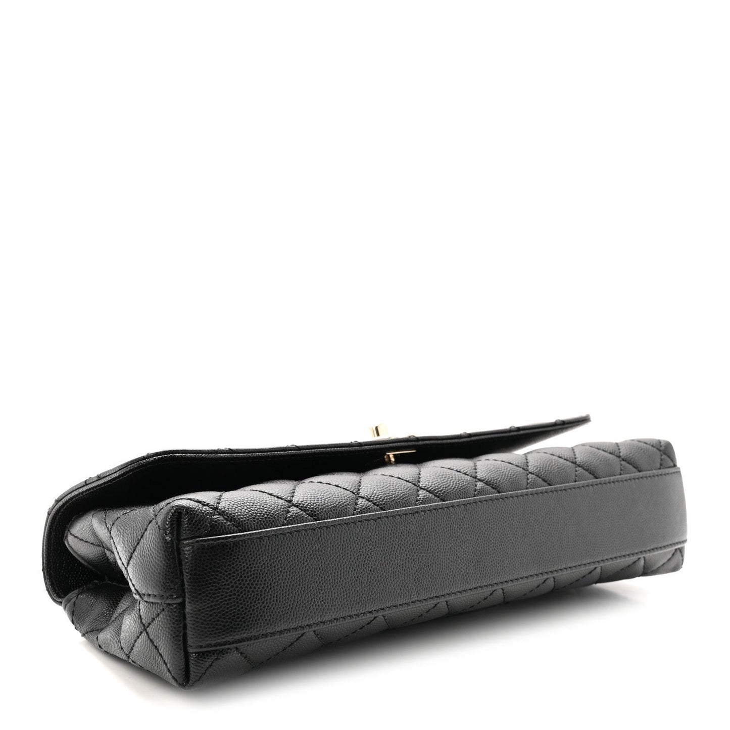 Caviar Quilted Maxi East West Coco Handle Flap Black