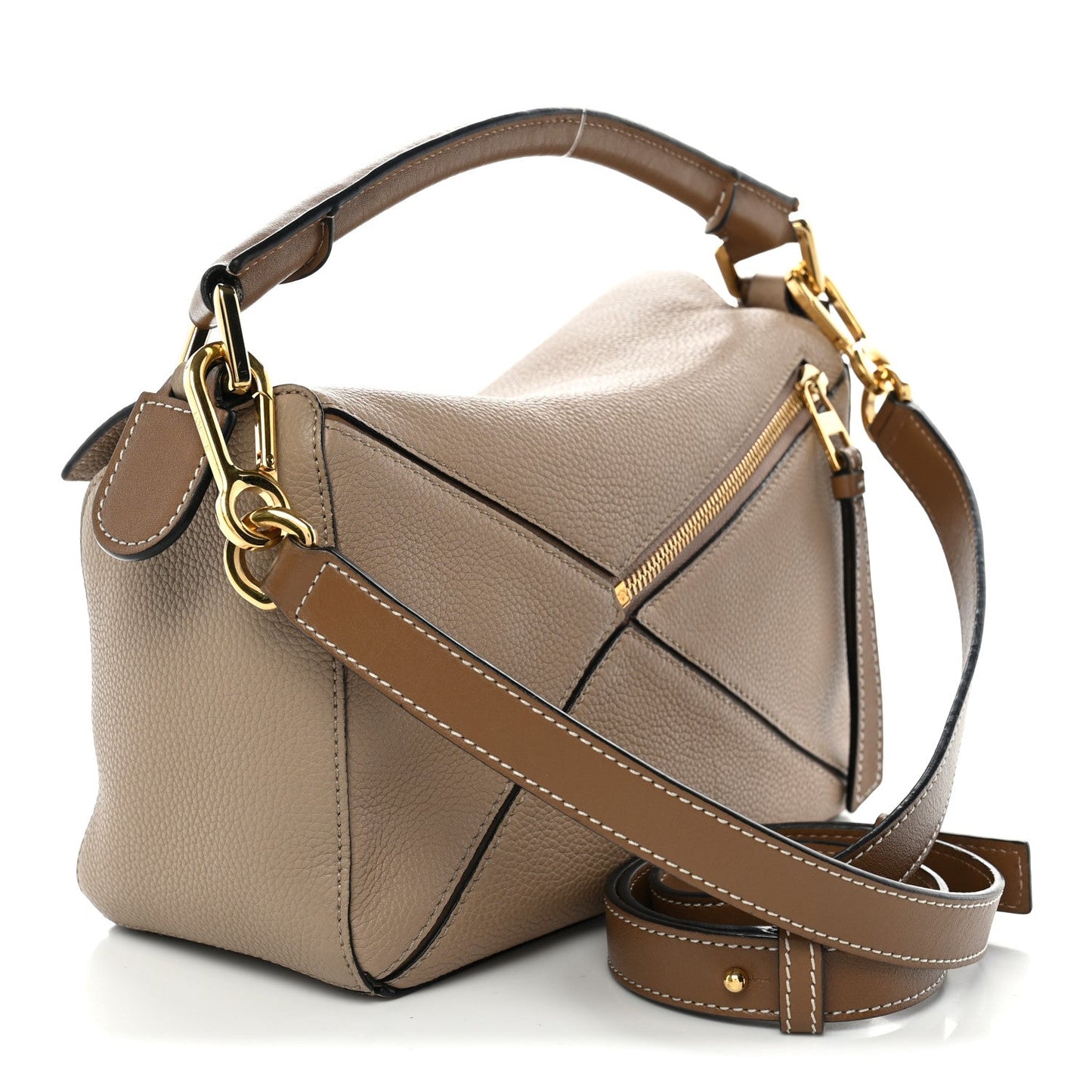 Grained Calfskin Small Puzzle Bag Sand Mink