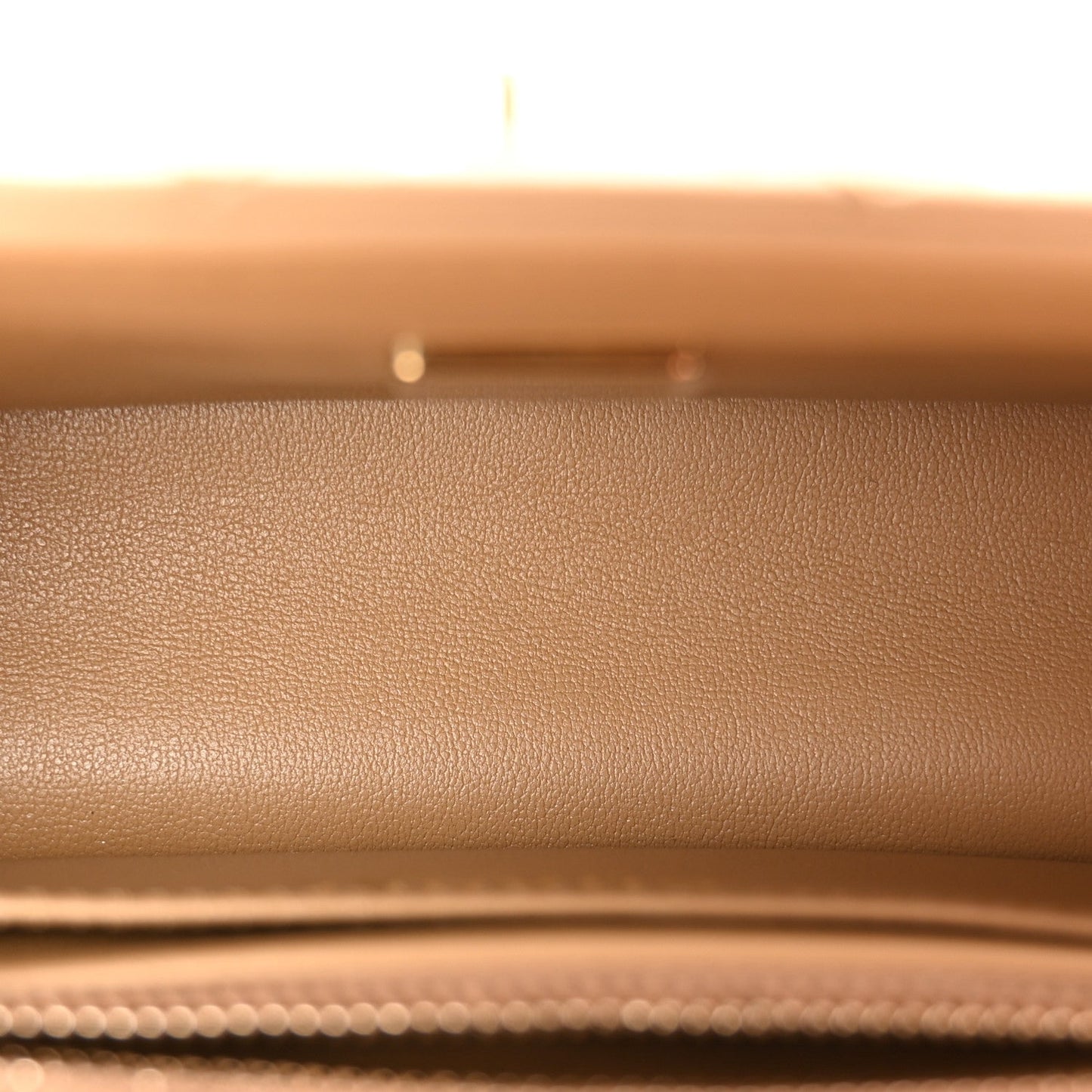 Lambskin Quilted Mini Rectangular Pearl Crush Flap Dark Beige