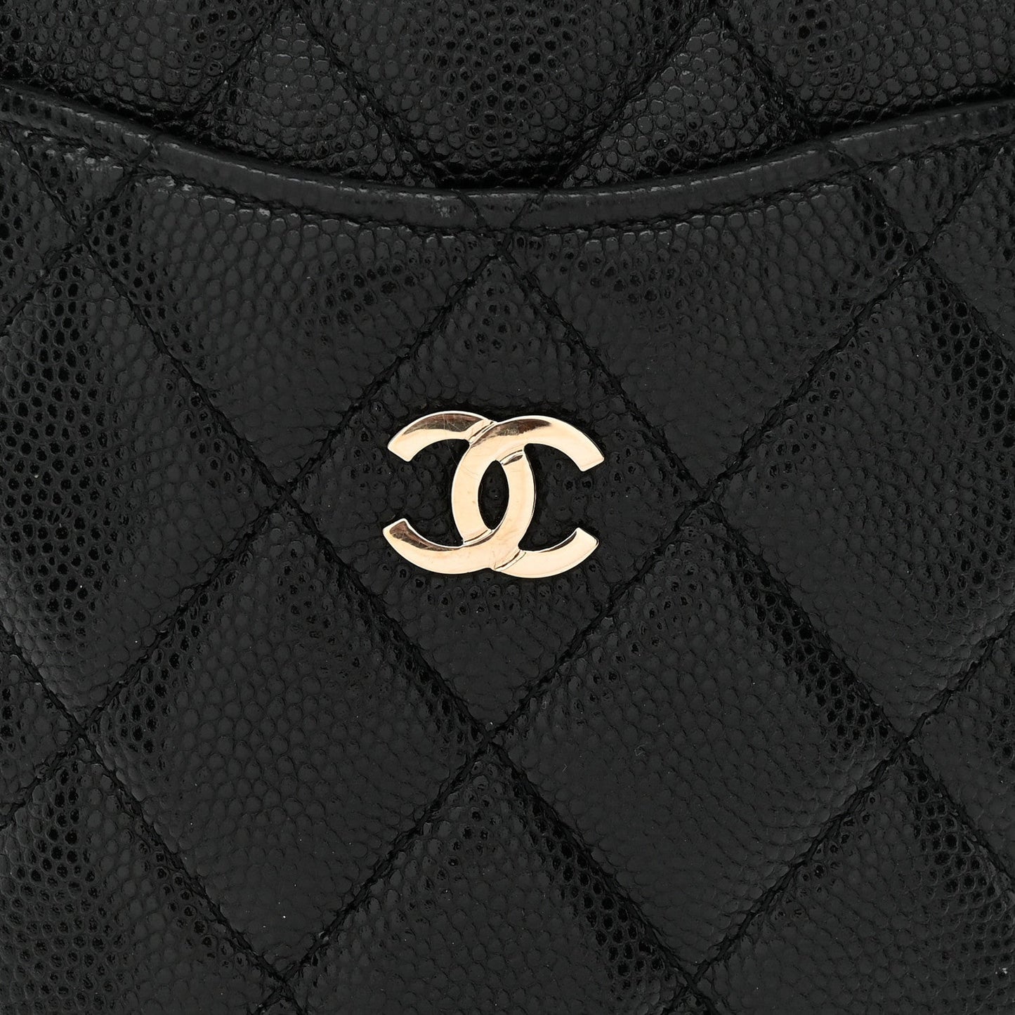 Caviar Quilted Classic Flat Wallet Pouch Black