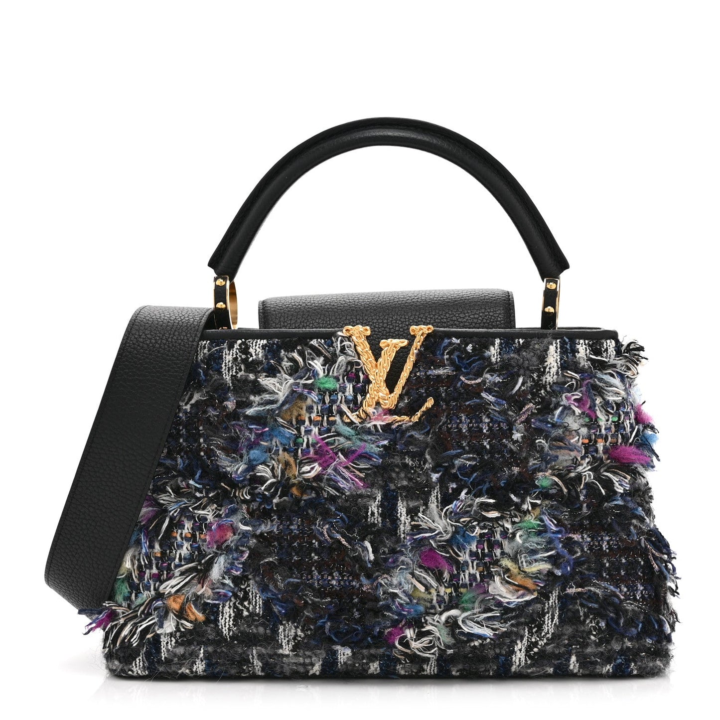 Tweed Calfskin Capucines MM Multicolor