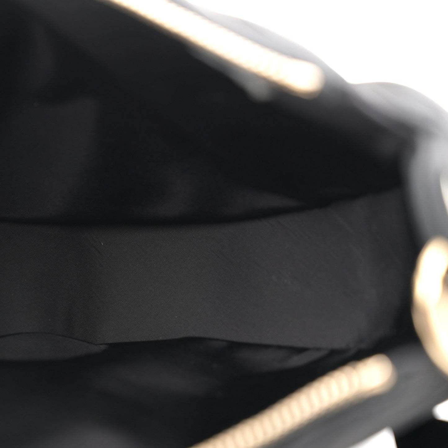 Velvet Effect Nylon Shiny Crumpled Calfskin Coco Neige Quilted Clutch With Chain Black
