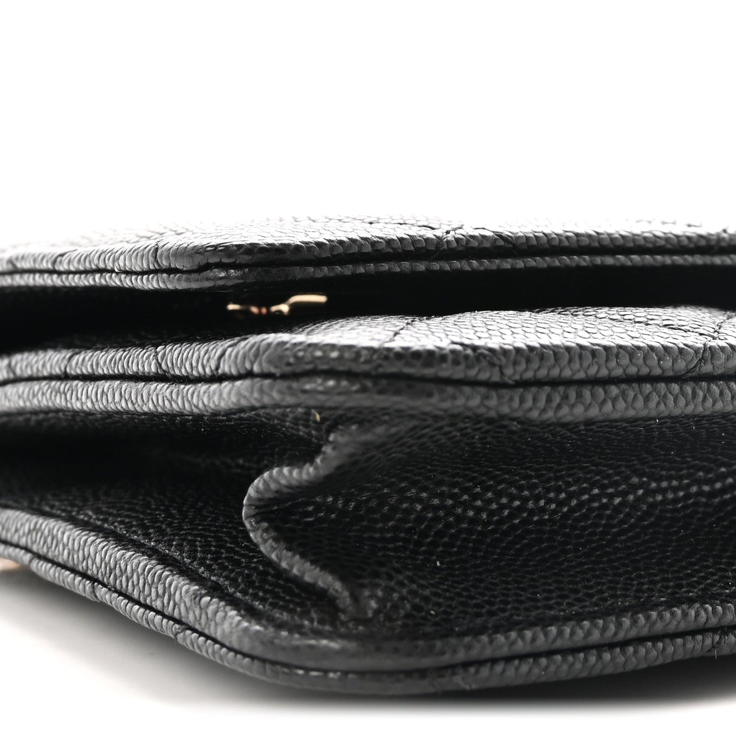 Caviar Quilted Medallion Wallet on Chain WOC Black