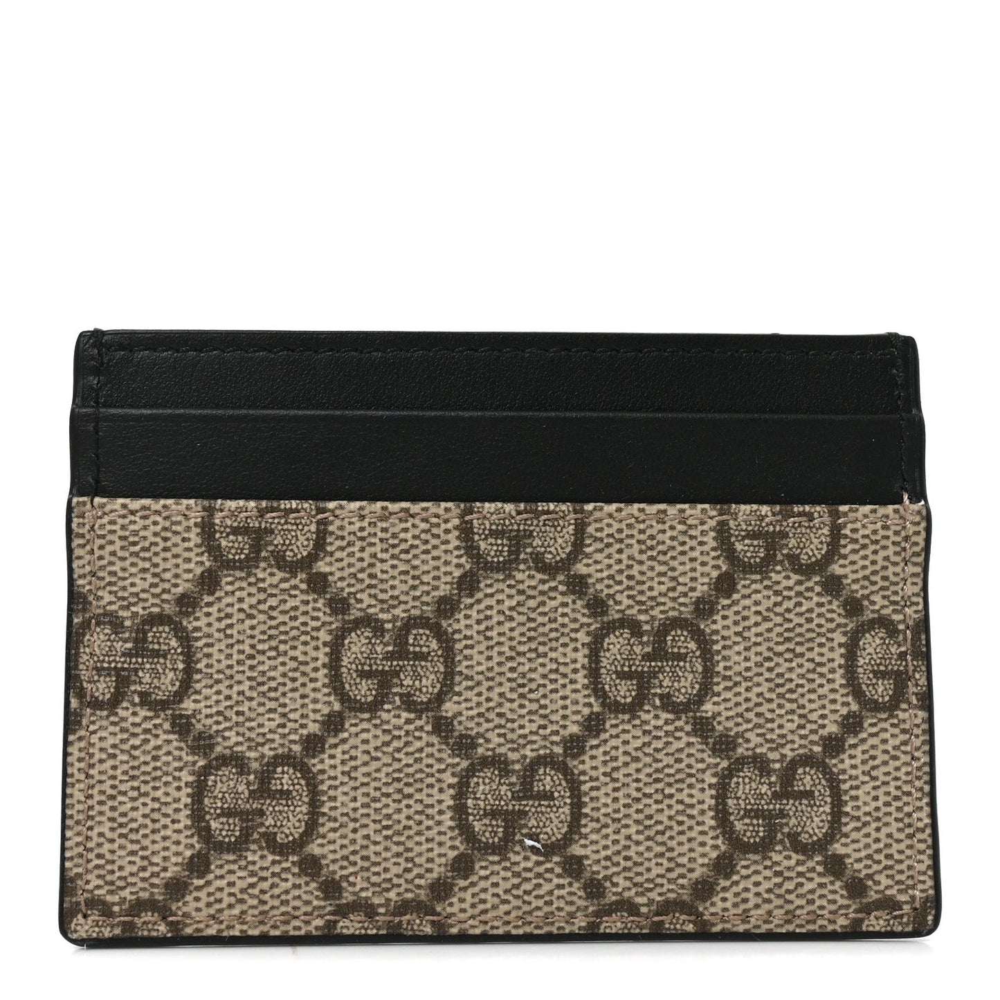 GG Supreme Monogram Calfskin Card Holder Beige Black