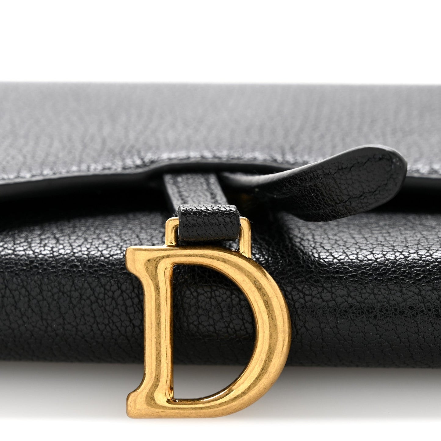 Goatskin Saddle Long Wallet Black