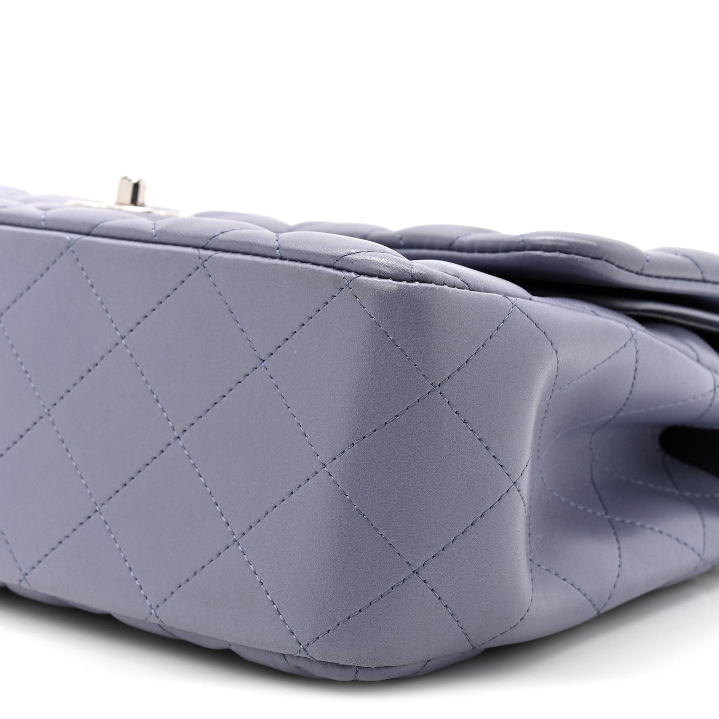 Lambskin Quilted Jumbo Double Flap Light Purple