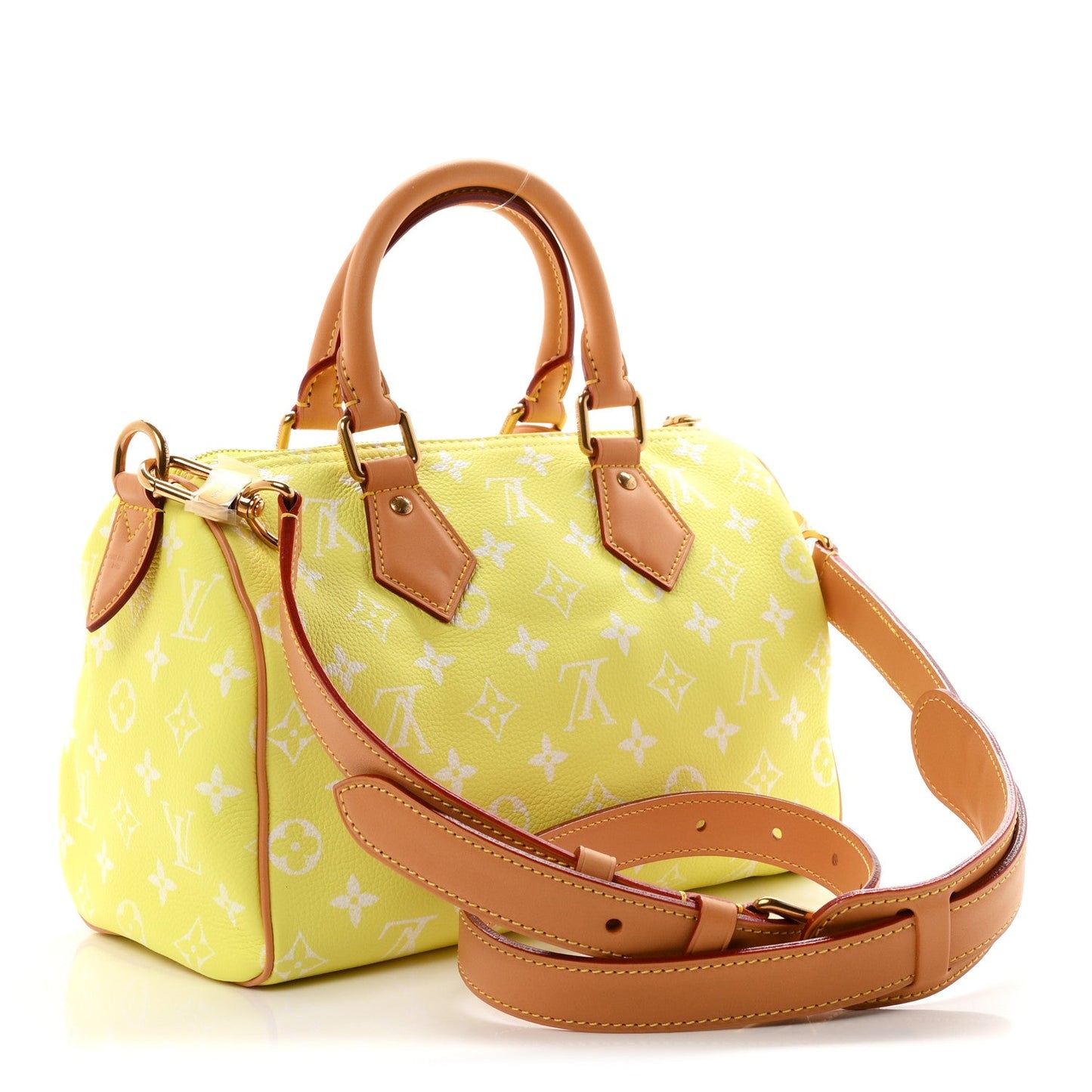 Calfskin Monogram Speedy P9 Bandouliere 25 Lemonade Yellow