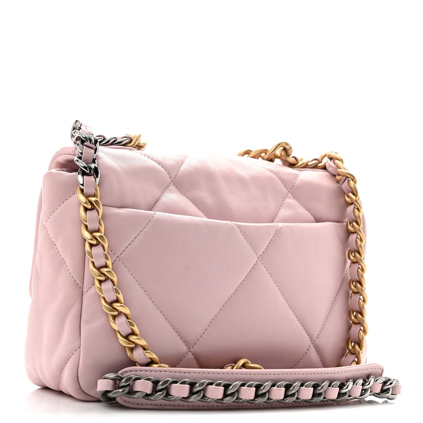 Lambskin Quilted Medium Chanel 19 Flap Light Pink