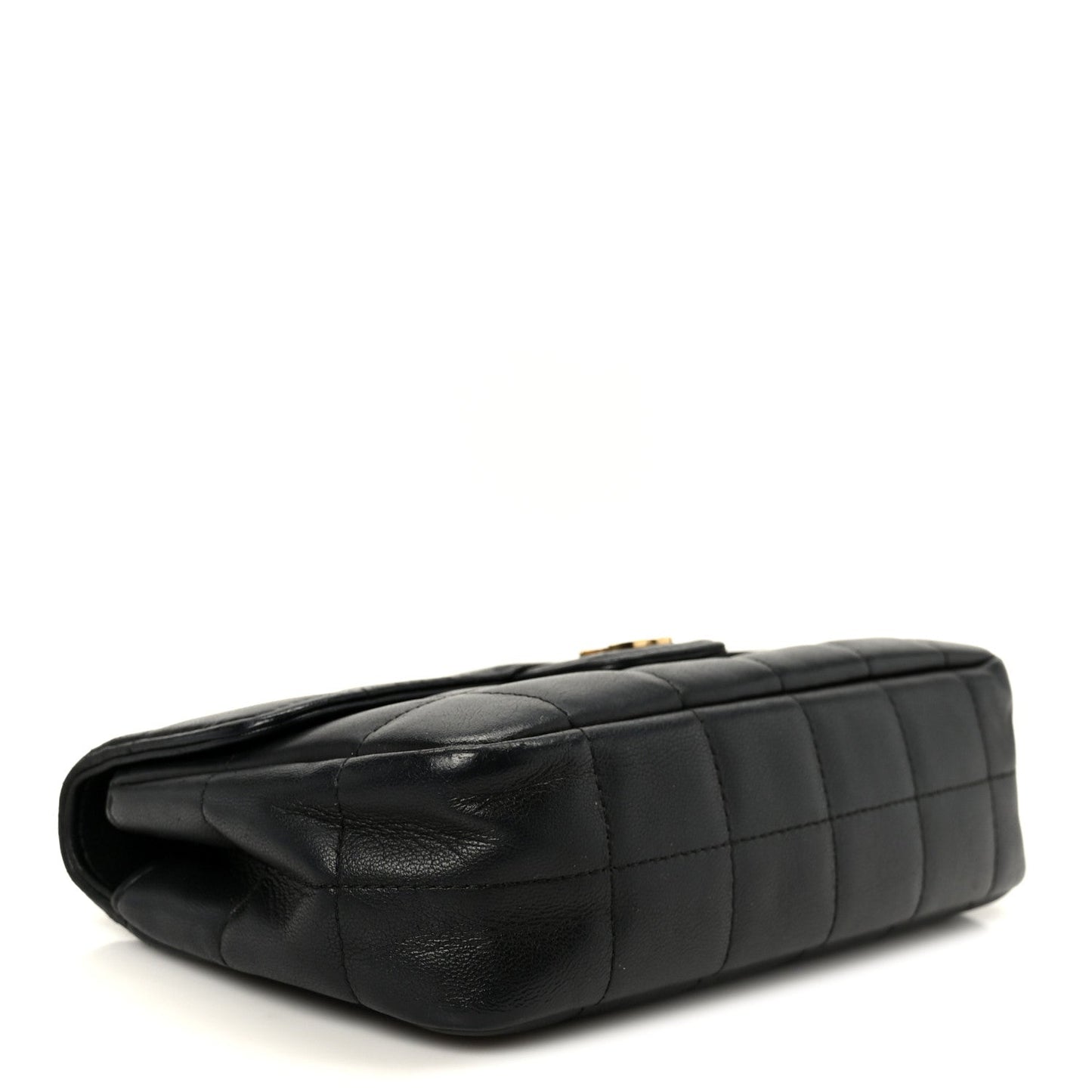 Lambskin Quilted Mini Chocolate Bar Flap Black