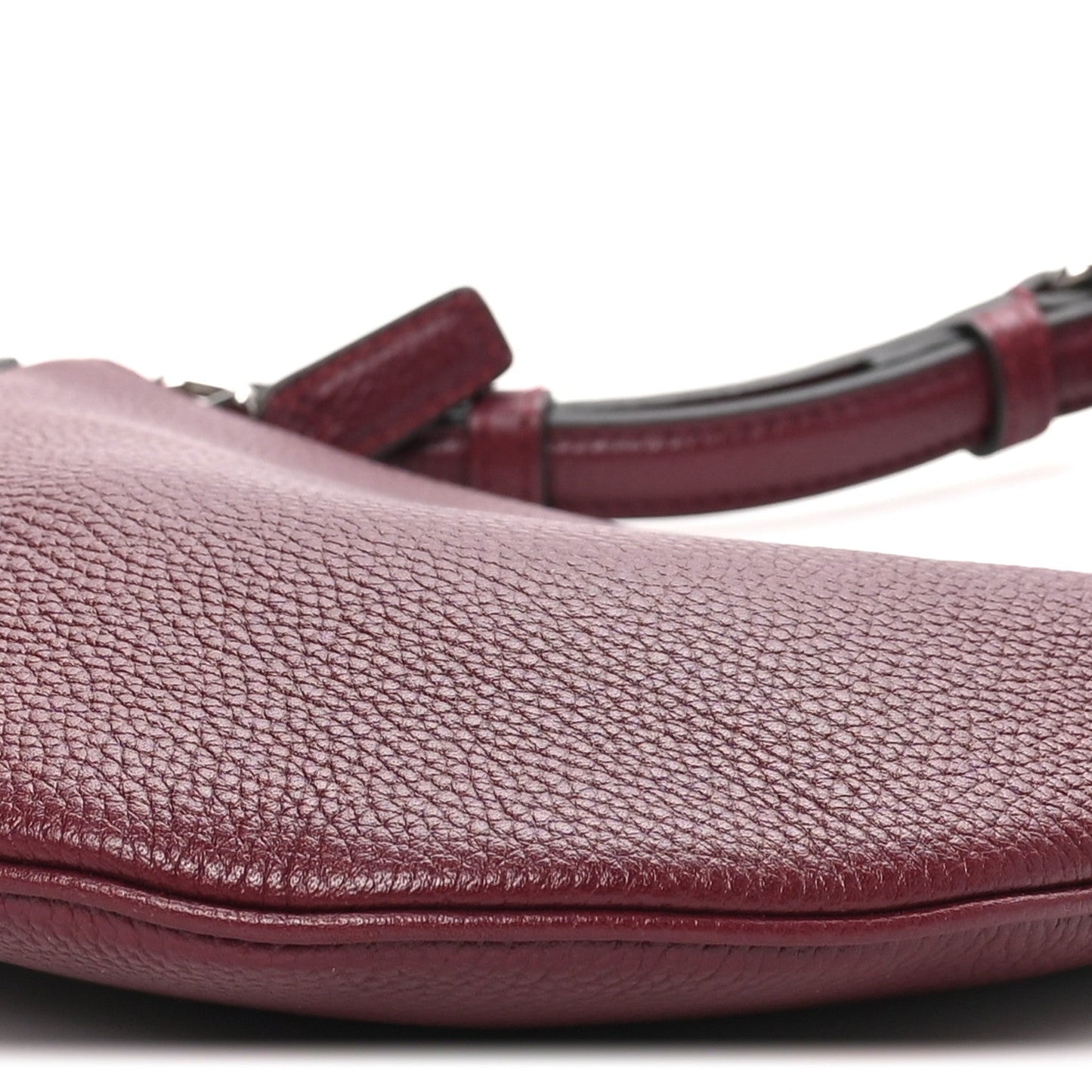 Pebbled Calfskin Mini B Shoudler Bag Burgundy