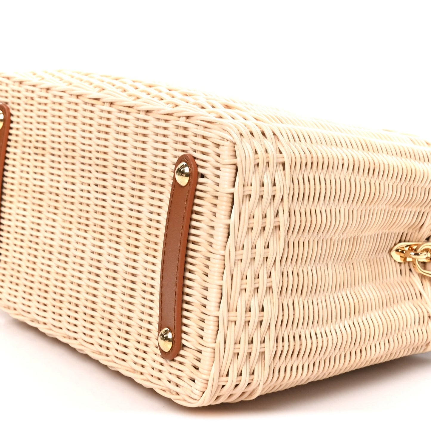 Rattan Calfskin Capucines BB Tan