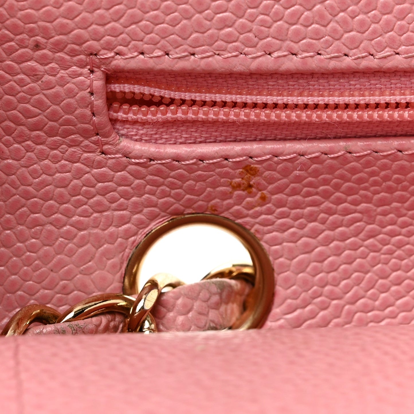 Caviar Quilted Medium Double Flap Light Pink