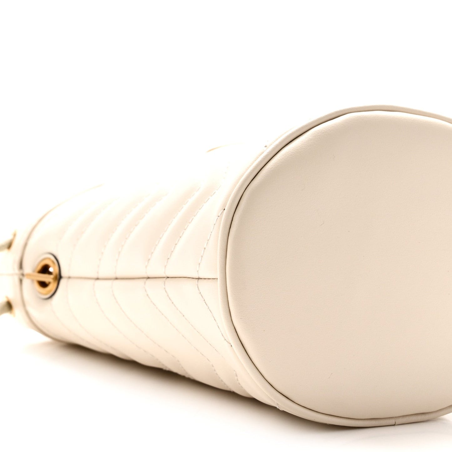 Calfskin Matelasse Mini GG Marmont 2.0 Bucket Bag White