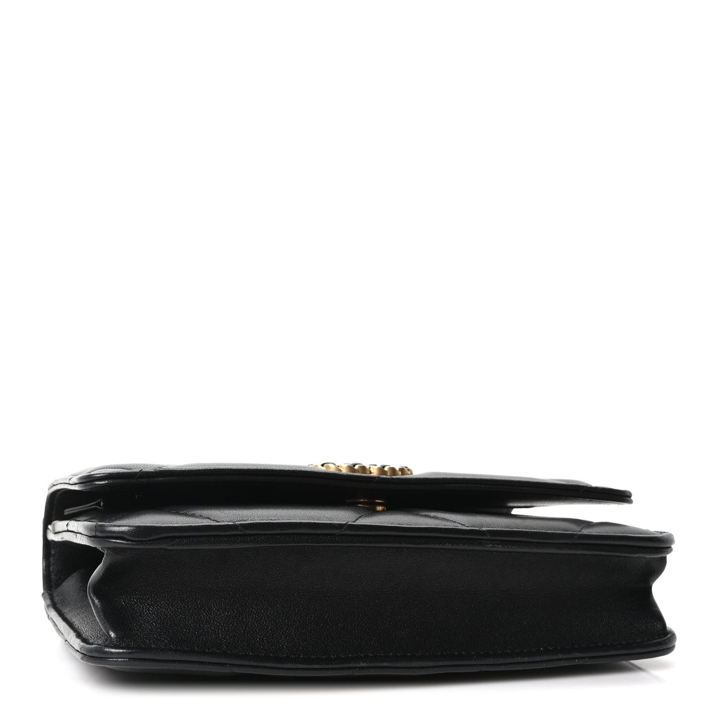 Lambskin Quilted Chanel 19 Wallet On Chain WOC Black