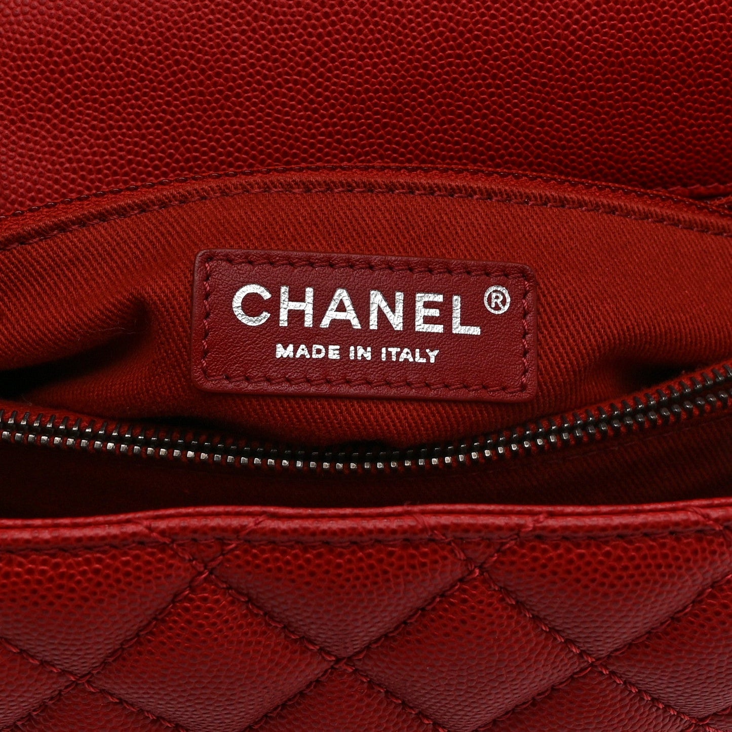 Caviar Quilted Medium Coco Handle Flap Red