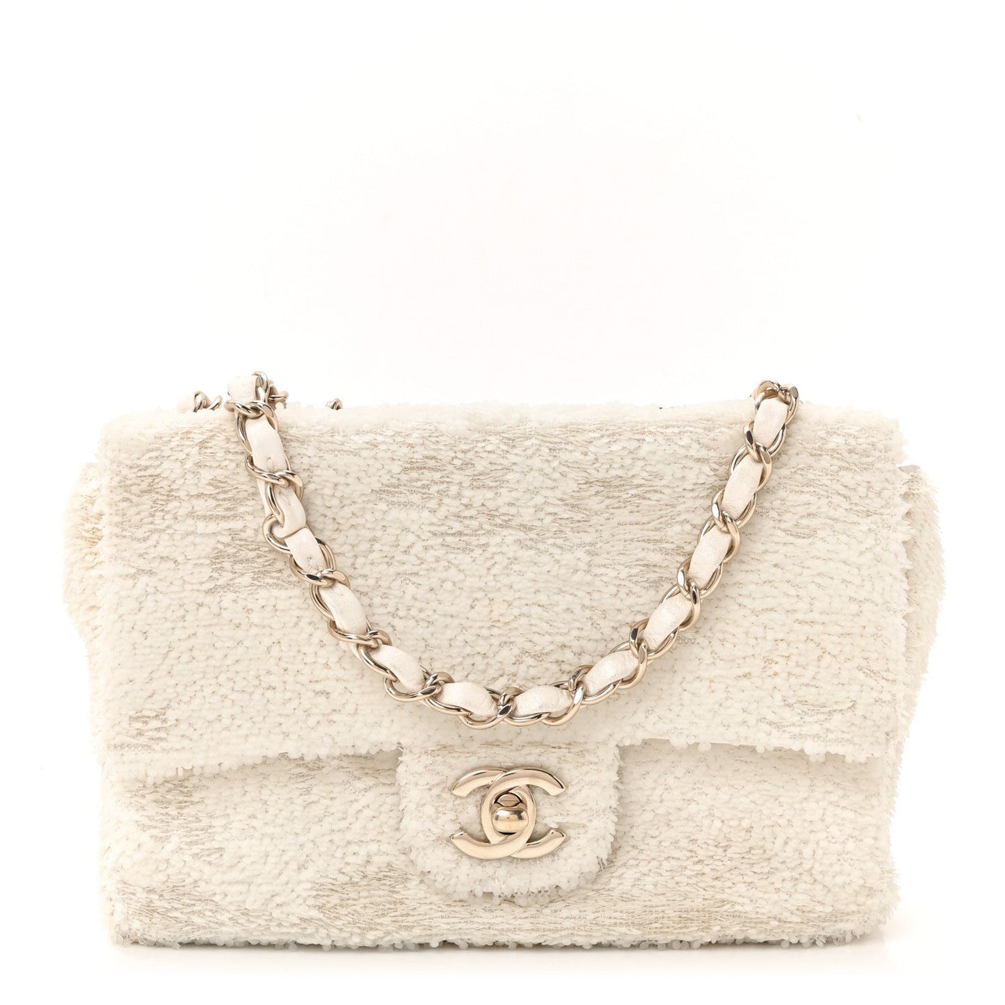 Sequin Small Single Flap White